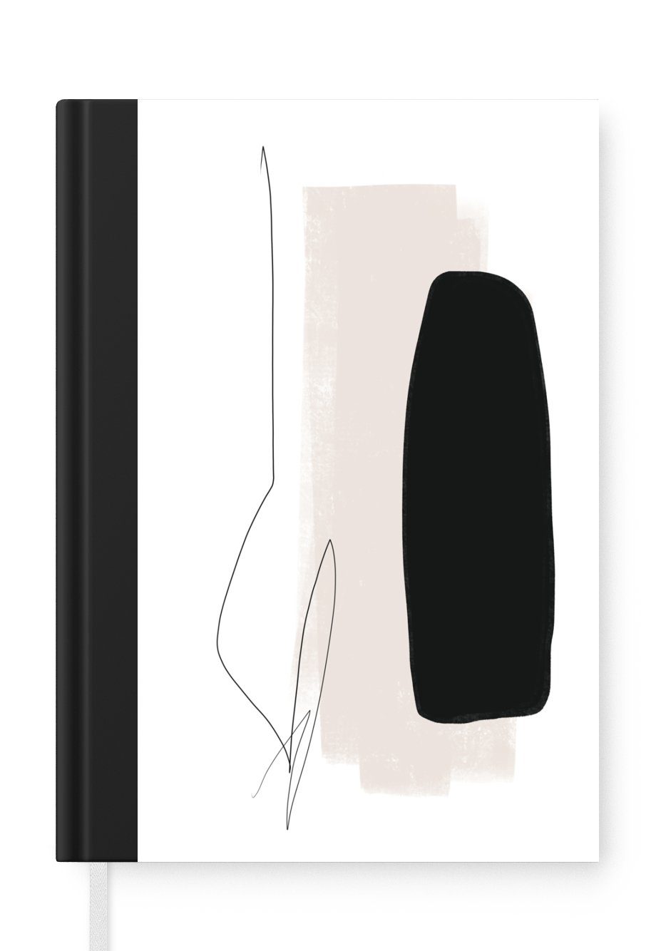 MuchoWow Notizbuch Malerei - Linienkunst - Abstrakt, Journal, Merkzettel, Tagebuch, Notizheft, A5, 98 Seiten, Haushaltsbuch