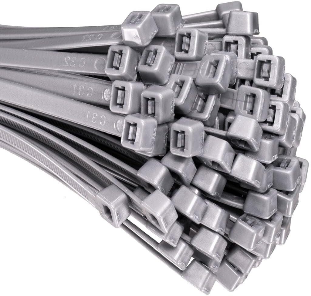 HORZEFIX Kabelbinder set grau lang uv beständig Universalbinder 2,5, 3,6, 4,8, 7,6 breit (Packung, 500-St., VPE= 5 x 100 Kabelbinder im Polybeutel) Temperaturbeständig/wetterfest