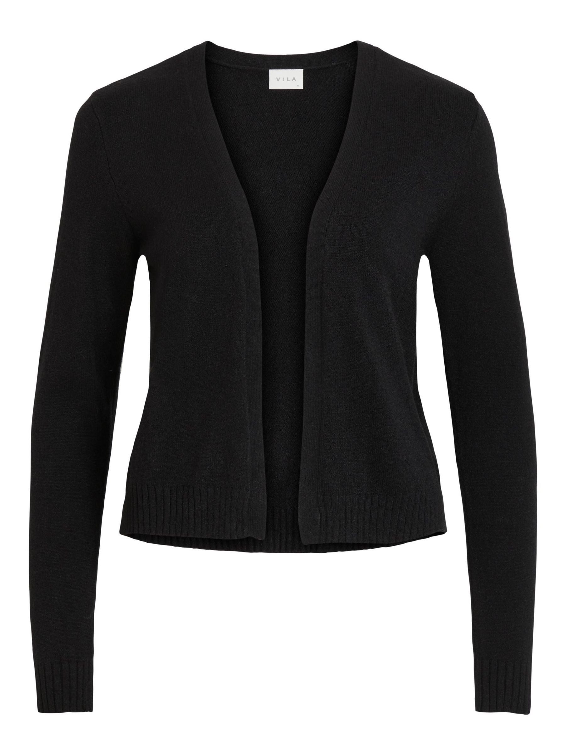 Vila Cardigan Kurzer Feinstrick Cardigan Weiche für Damen Regular Fit Rundhals unifarben wärmend Ohne Verschluss