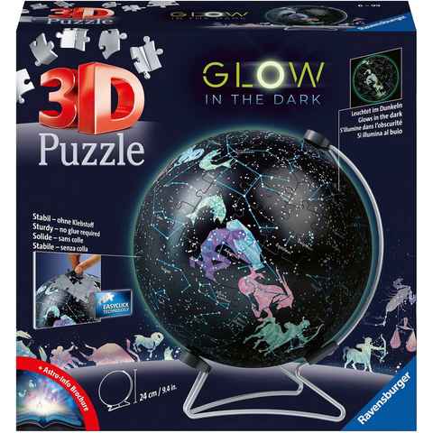Ravensburger 3D-Puzzle Glow In The Dark - Sternenglobus, 190 Puzzleteile, Made in Europe; FSC® - schützt Wald - weltweit