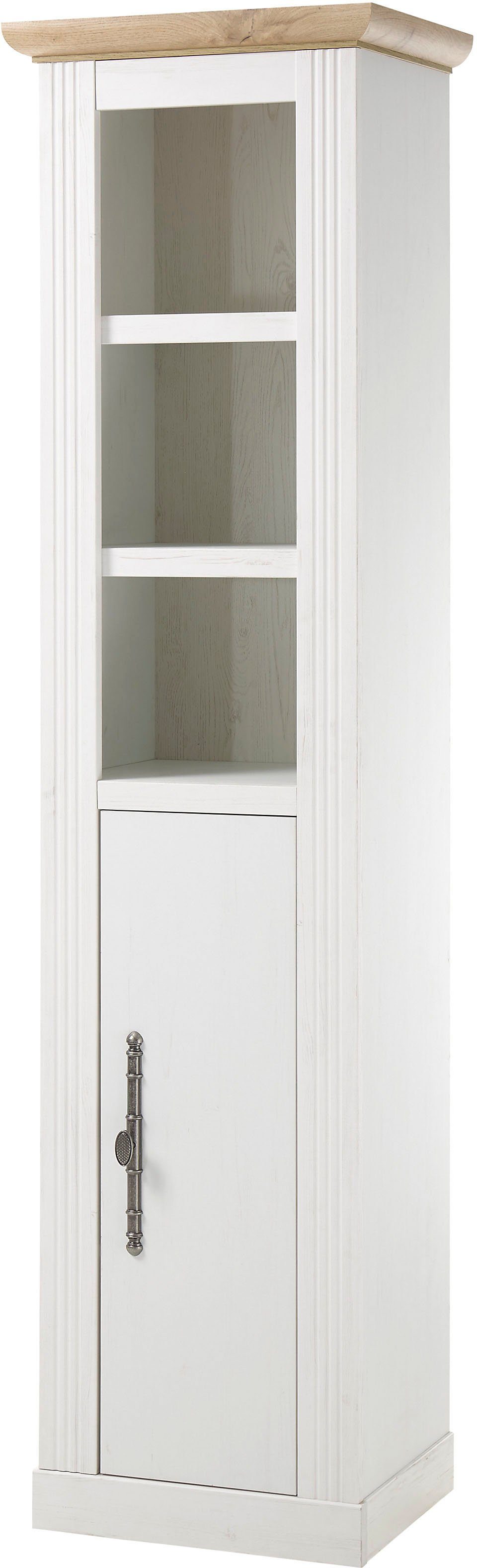 Home affaire Stauraumschrank WESTMINSTER, Badschrank im Landhausstil, Schrank mit Metallgriffen in 2 Farben verfügbar, mit offenen Fächern und Stauraum