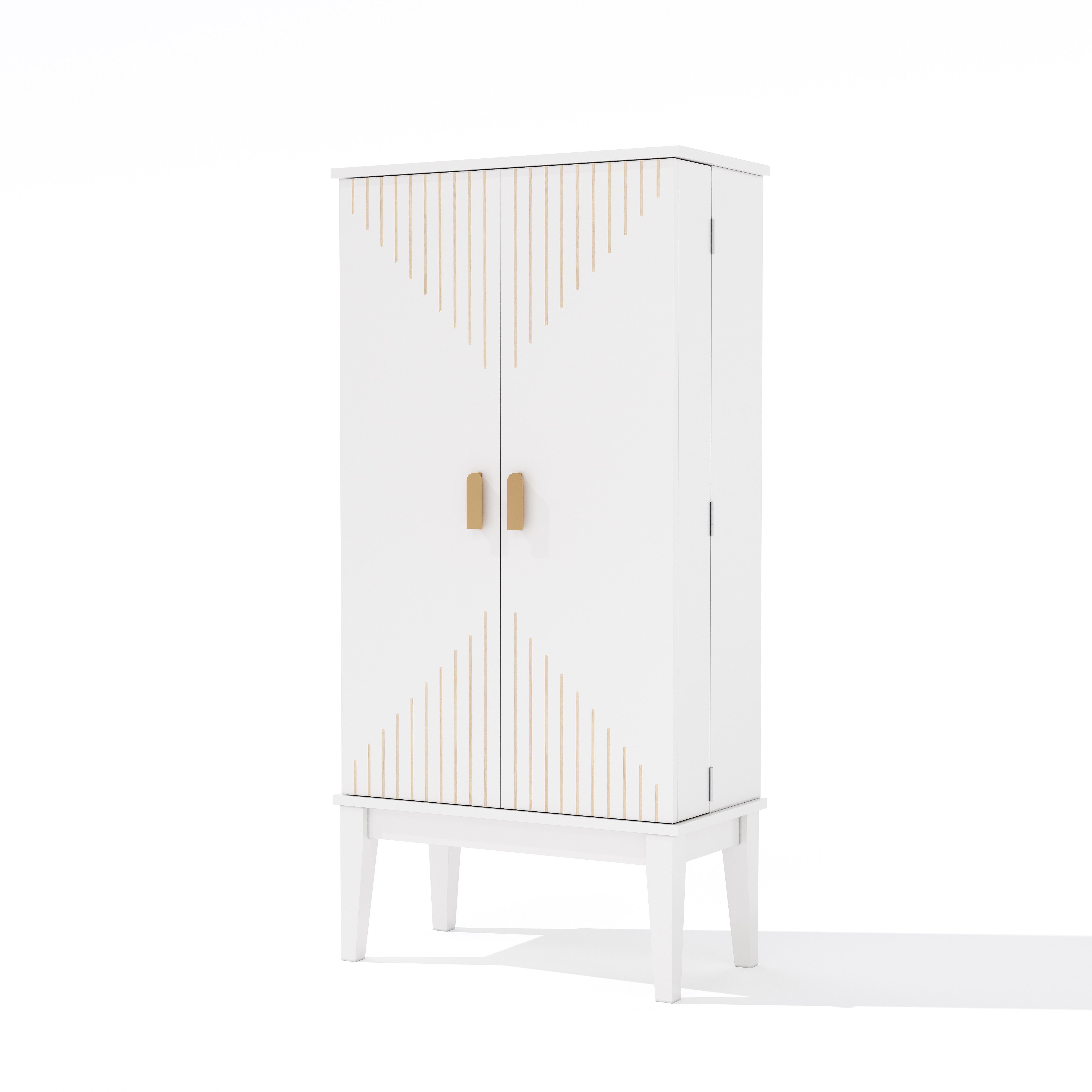 Yorbay Mehrzweckschrank Vintage Küchenschrank mit verbreitert Fundament&Kipp-Schutzvorrichtung Vintage-Stil Aufbewahrungsschrank, 120X59X30cm, Weiß