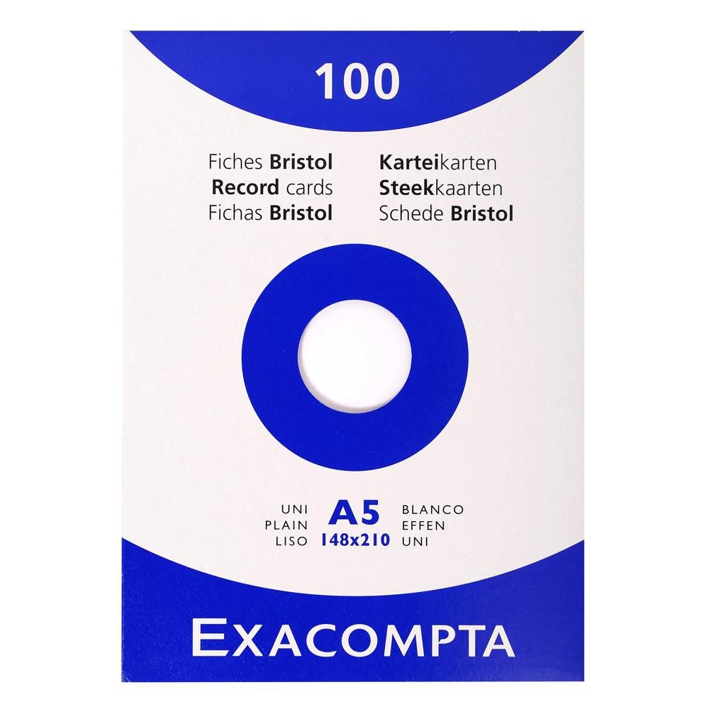 EXACOMPTA Karteikarten Exacompta Karteikarten A5 blanco weiss 100St