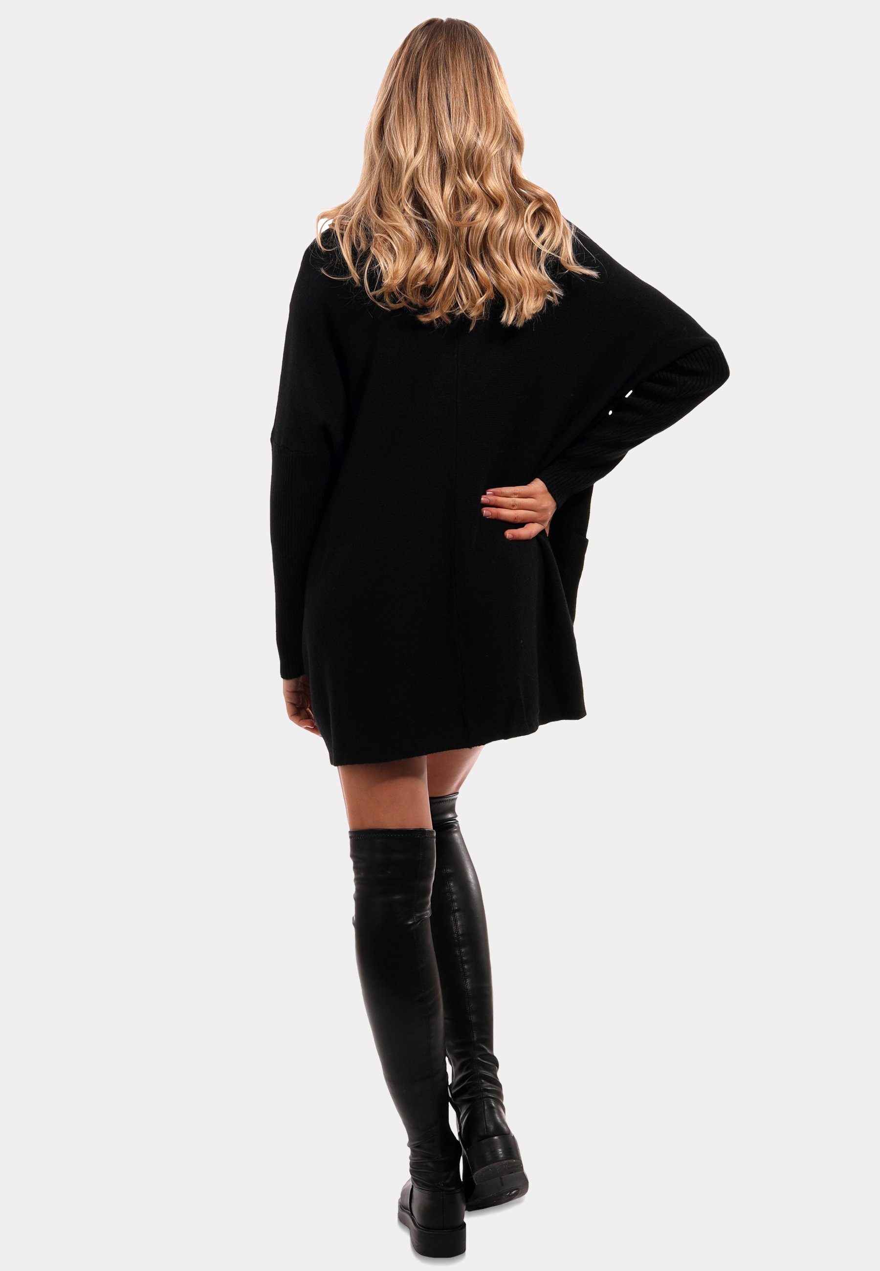 aus Style Pullover Feinstrick YC Strickmix Casual Fashion Schwarz & Sweater Rollkragenpullover