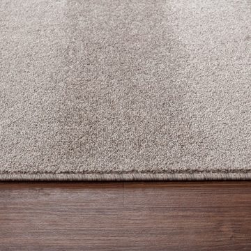 Teppich Unicolor - Einfarbig, Teppium, Rechteckig, Höhe: 11 mm, Einfarbig Kurzflor Teppich Wohnzimmer Beige Modern Rücken aus Filz