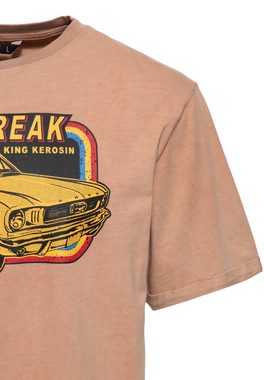KingKerosin Print-Shirt Speedfreak (1-tlg) Acid-Washed