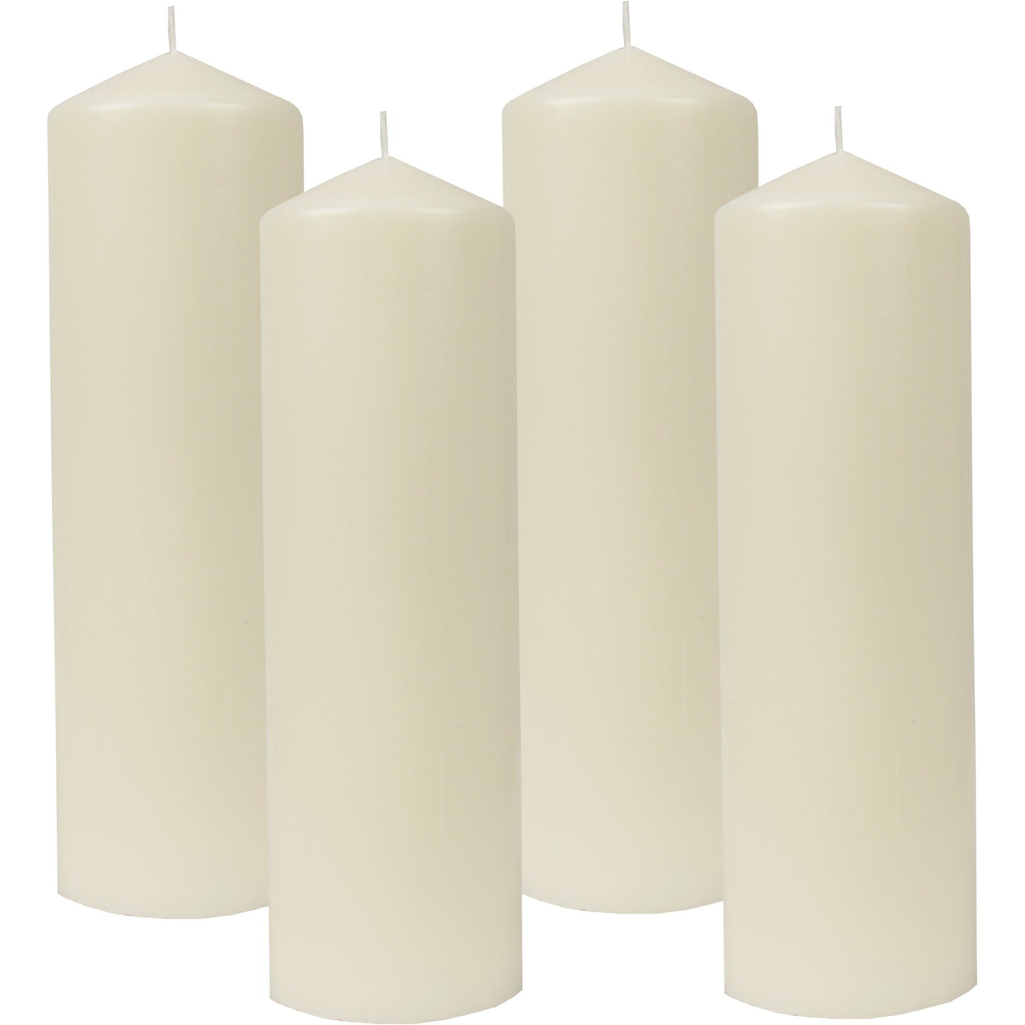 HS Candle Stumpenkerze Blockkerze (4-tlg), Wachskerzen Ø8cm x 25cm - Kerze in vielen Farben. € 43,69, (€ 10,92 pro 1 Stk).