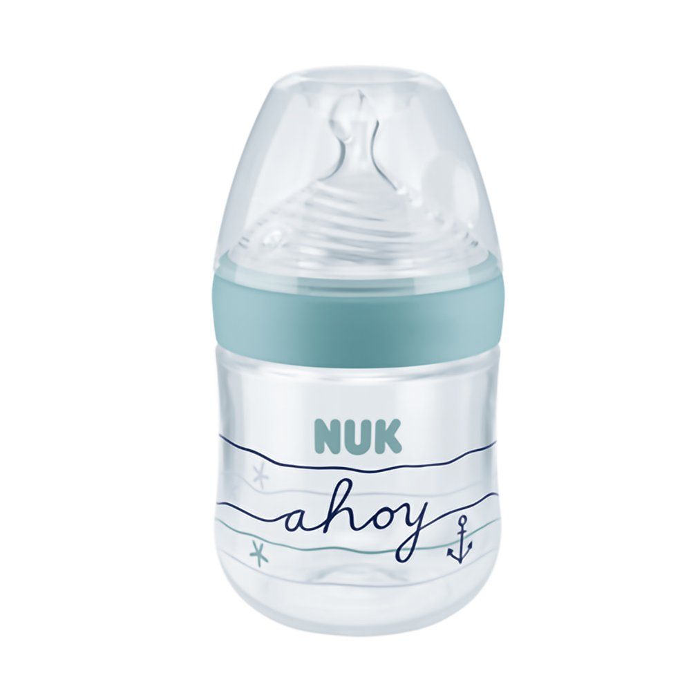 NUK Babyflasche NUK Nature Sense Babyflasche Silikon-Trinksauger, Größe S, 150ml blau