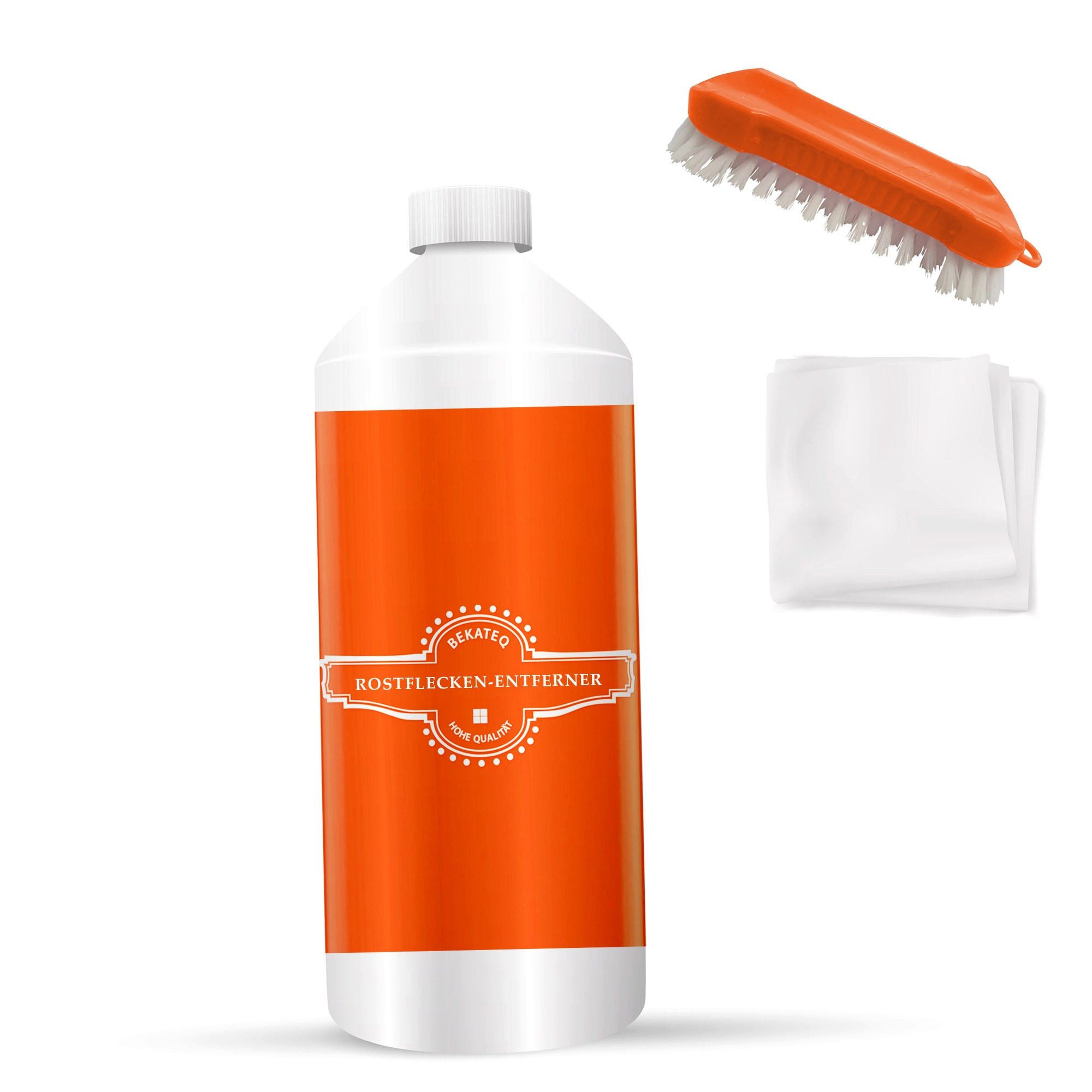 BEKATEQ LS-565 Rostflecken Entferner für Stein & Beton inkl. Bürste Rostentferner (250ml + Bürste, [1-St. Steinreiniger Rostentfernung Terrasse Stein Fliesen Beton Pflaster wirkt selbsttätig Flugrost Acryl Wachs)