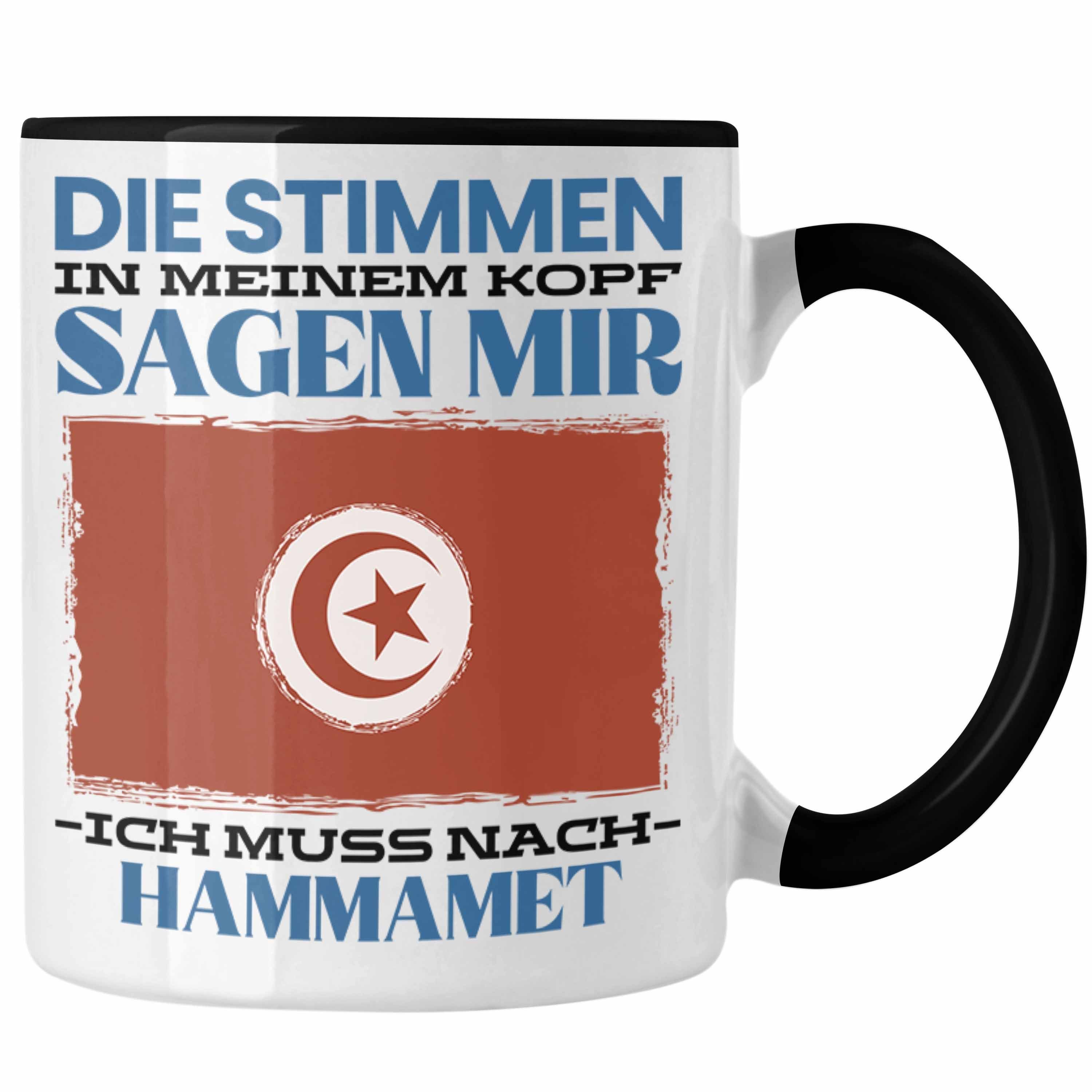 Trendation Tasse Hammamet Tasse Urlaub Heimat Geschenk Spruch Tunesien Geschenkidee Schwarz