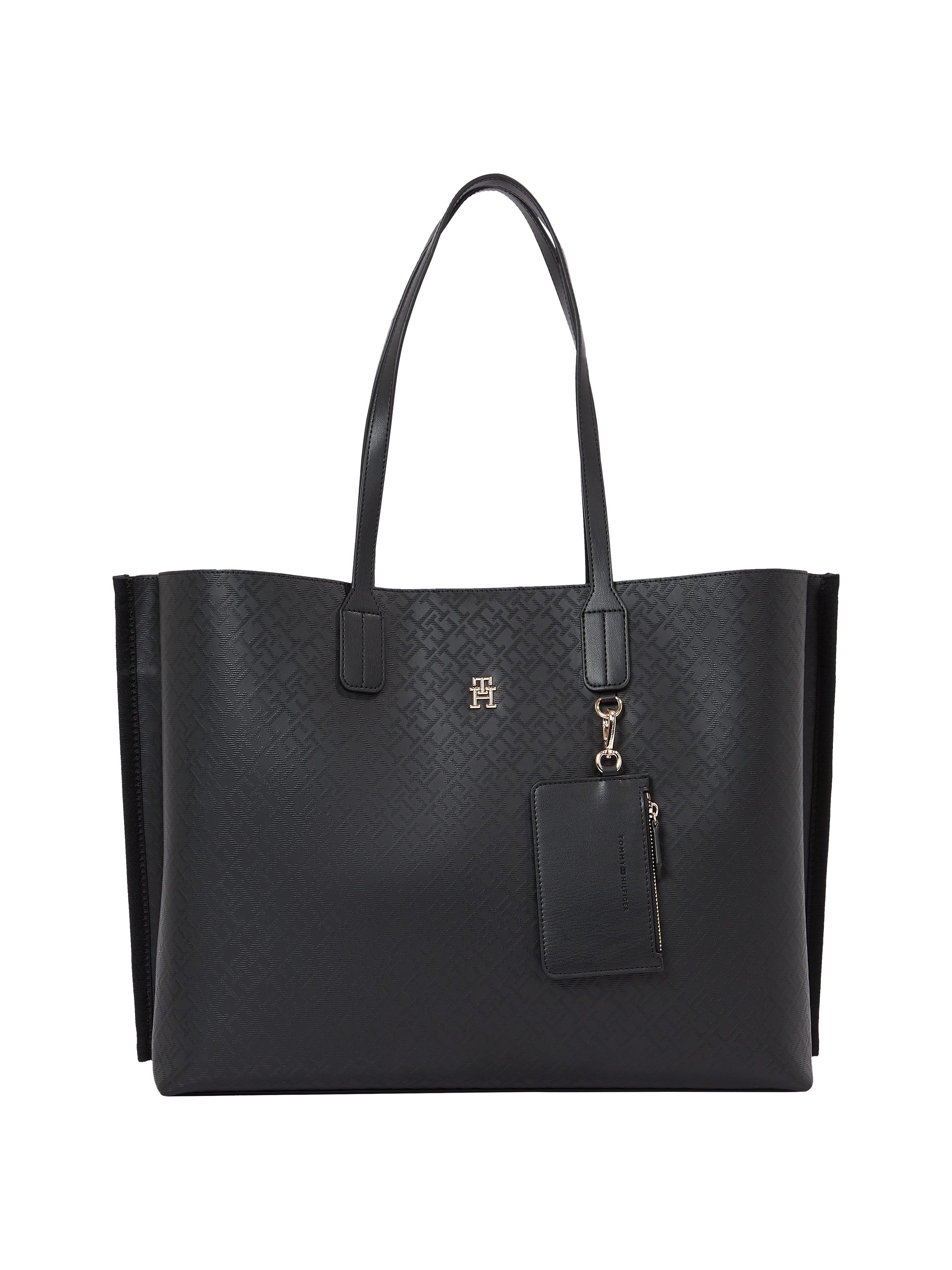 Tommy Hilfiger Tragetasche TH DISTINCT TOTE MONO, Damen Henkeltasche, Umhängetasche, Shopper mit TH-Logo-Emblem