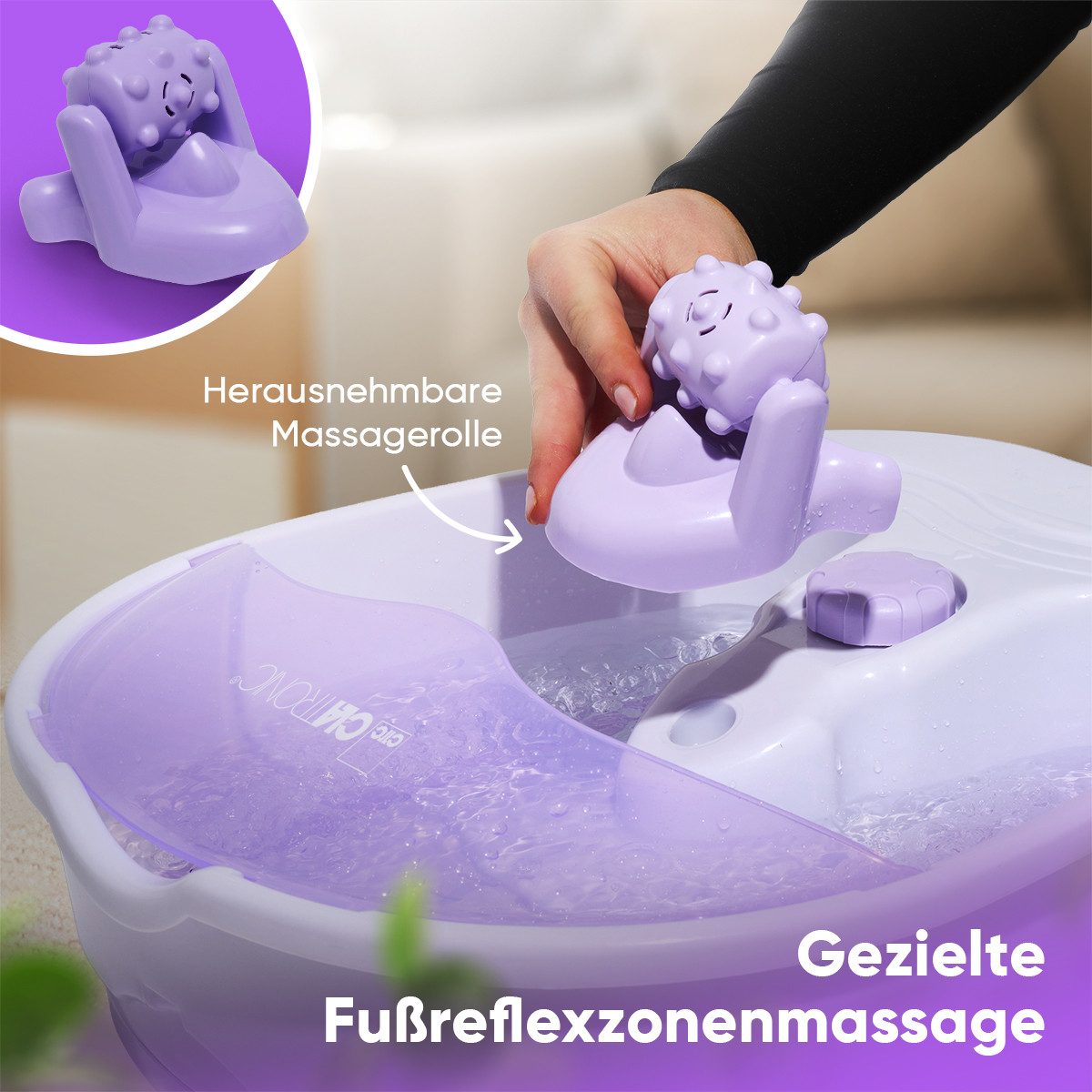 CLATRONIC Fußmassagegerät FM 3389, Fußbad mit Whirlpool-Effekt, Massage & Heizung – Bild 5 von 5