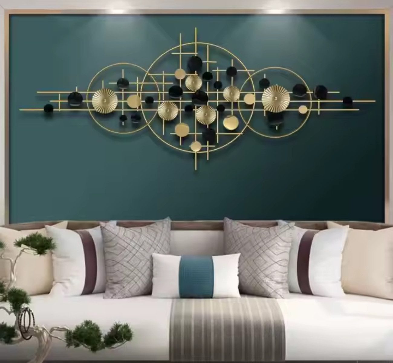 Quality Elegance Wanddekoobjekt Große Wanddekoration aus Eisen – Stilvolle Hängedekoration, 200*80*4cm