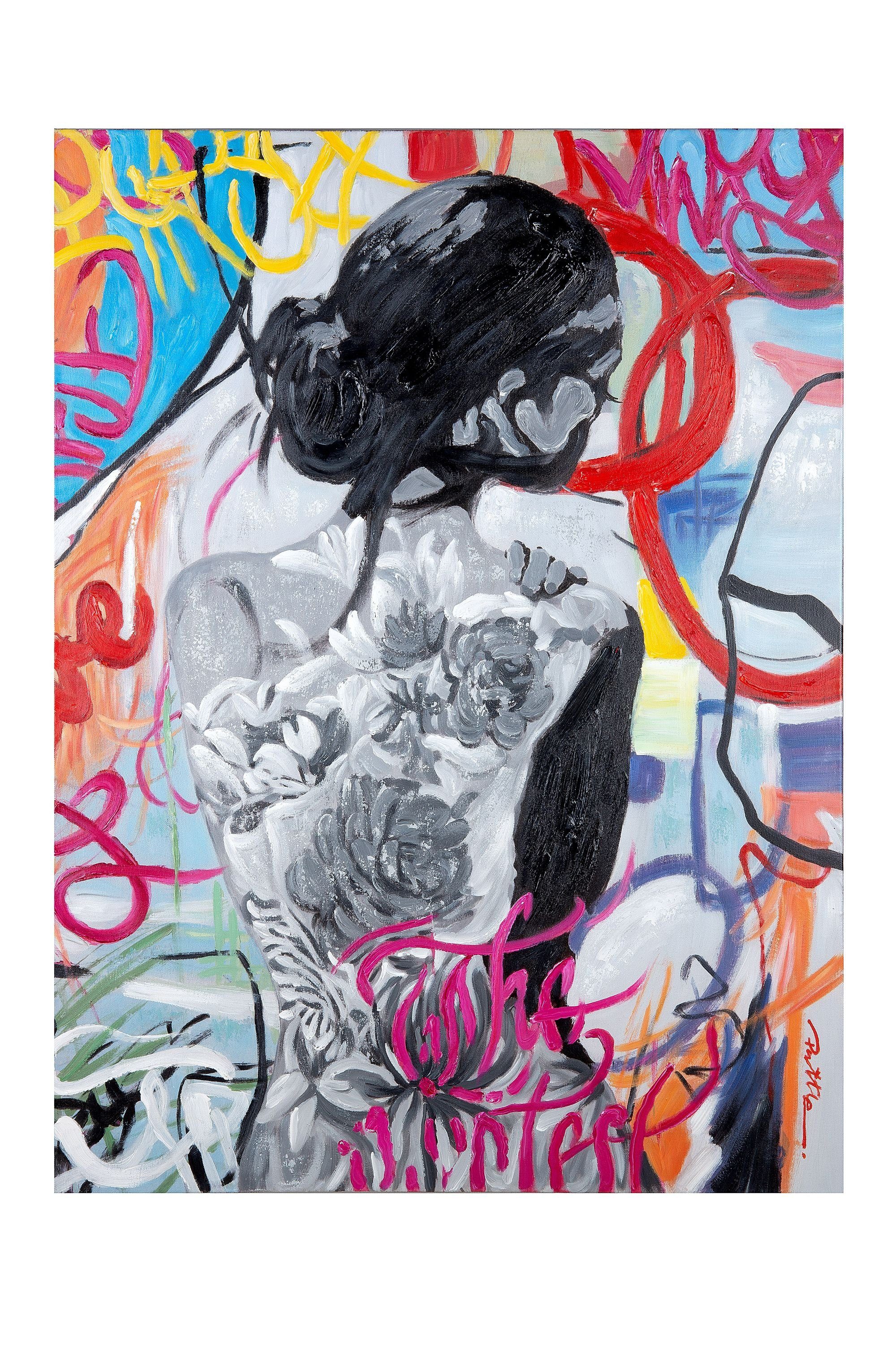 GILDE Wandbild POPART SCHÖNHEIT Bild - mehrfarbig - Holz - H. 120cm - Leinwand, Rechteckige Leinwand Wandbilder - Fraumotiv Bild für Ihr Zuhause