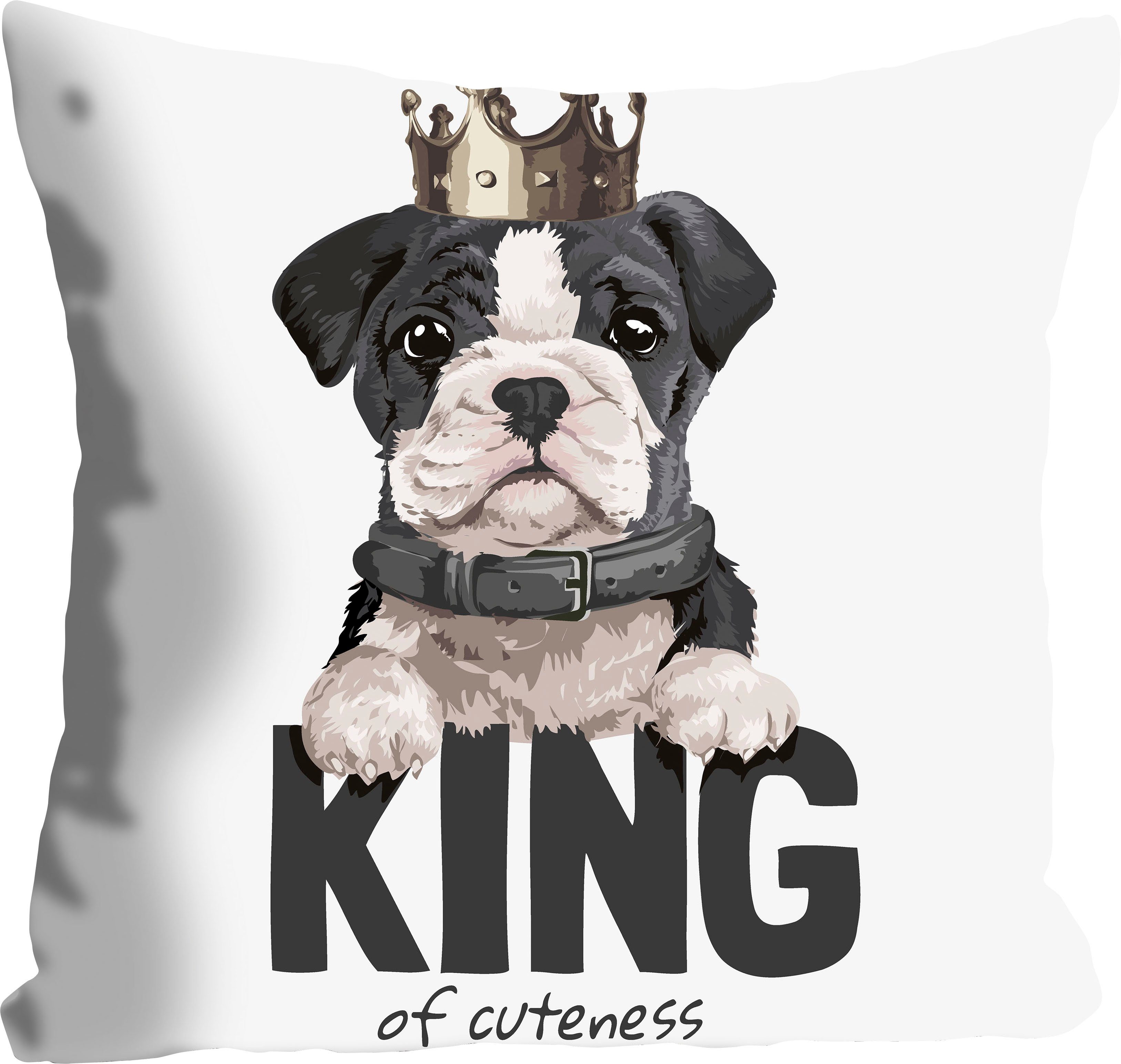 OF ohne Stück 1 CUTENESS, mit queence Füllung, Kissenhülle Krone, einem Hund mit Dekokissen KING