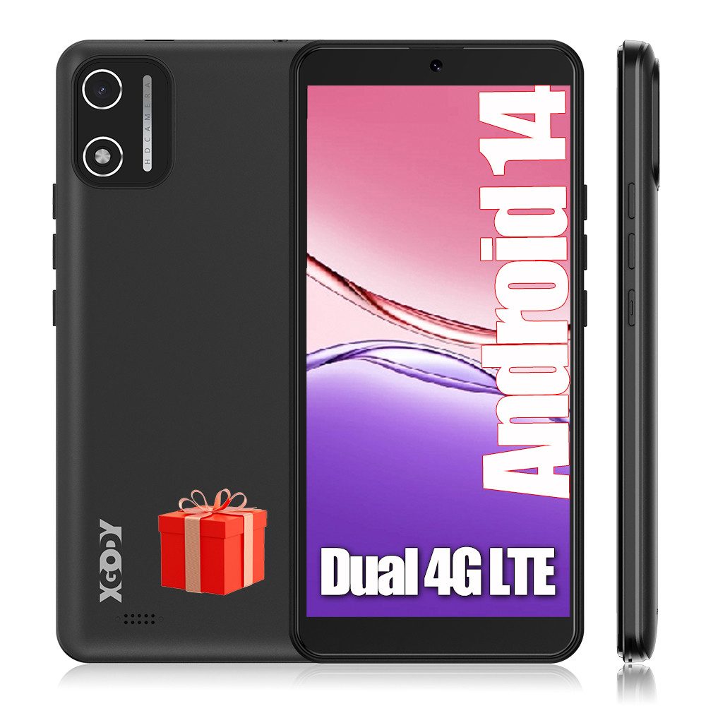 XGODY Android 14 Dual 4G LTE 2SIM Smartphone (5.45 Zoll, 12 GB Speicherplatz, 8 MP Kamera, Android 14, Octa-core, 2GB+16GB, Dual 4G SIM, Kostenloses Ladegerät)