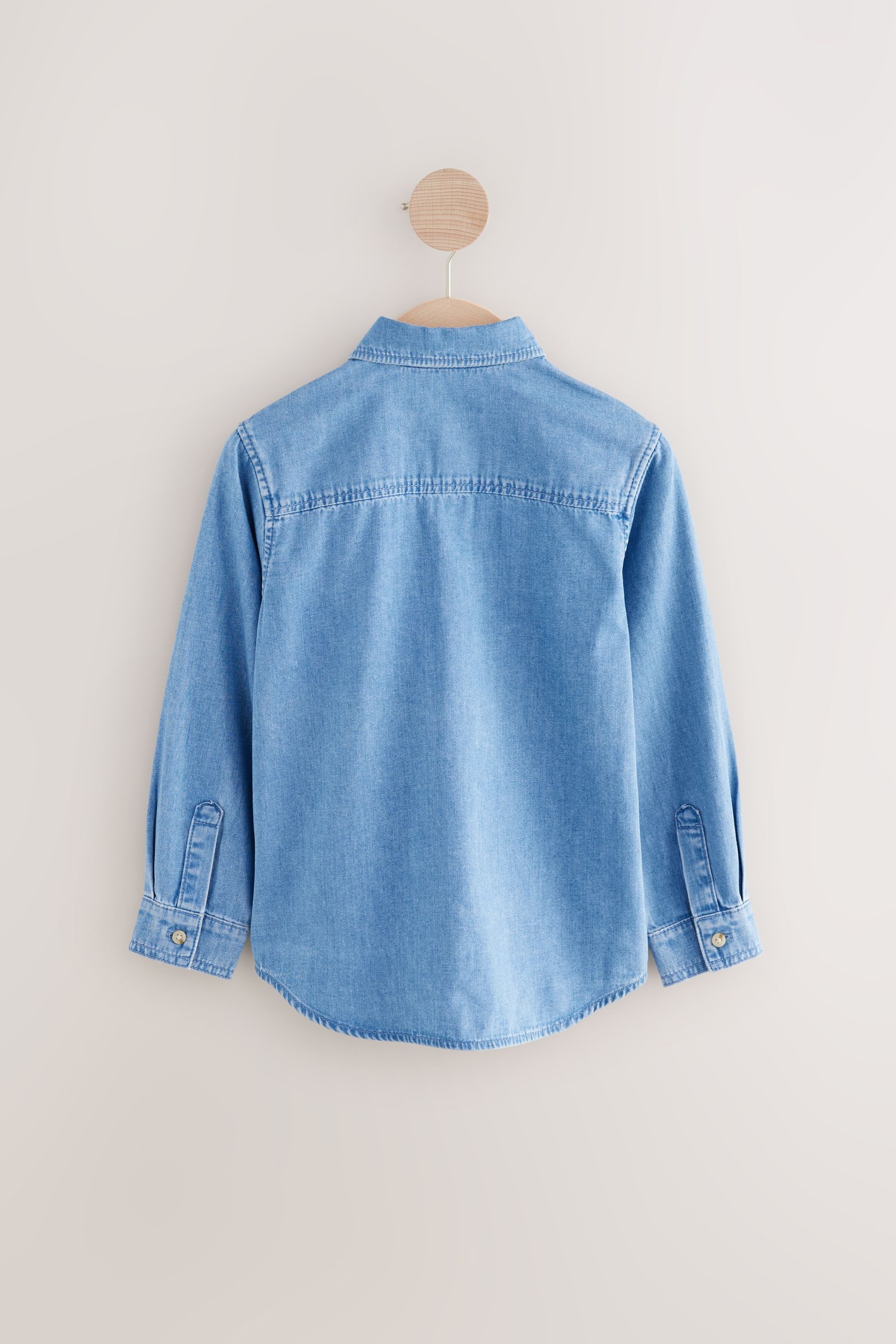 Next Langarmhemd Langärmeliges Hemd aus Denim (1-tlg)