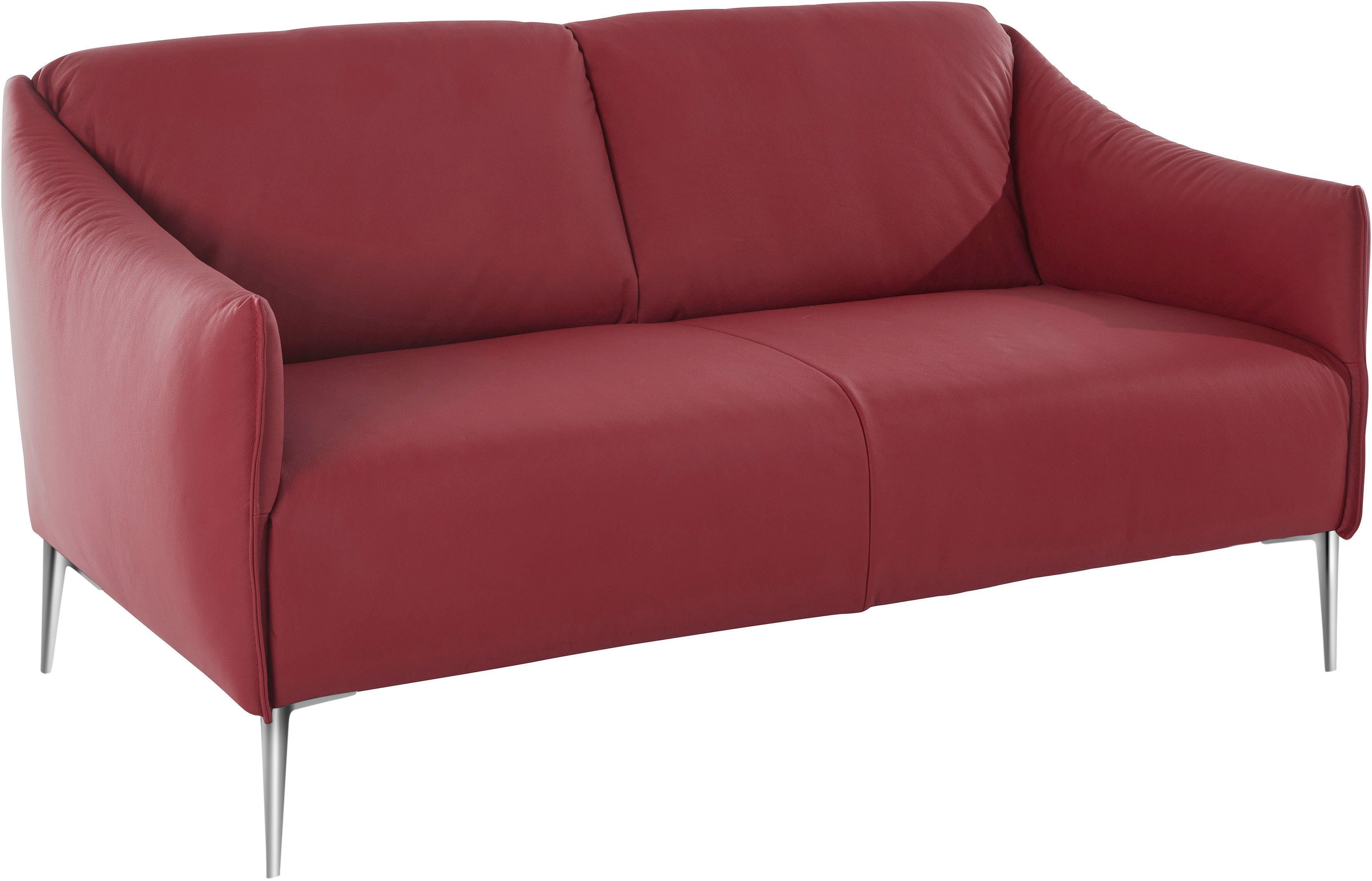 mit glänzend, Z59 ruby Chrom W.SCHILLIG cm Metallfüßen in 2-Sitzer sally, red 154 Breite