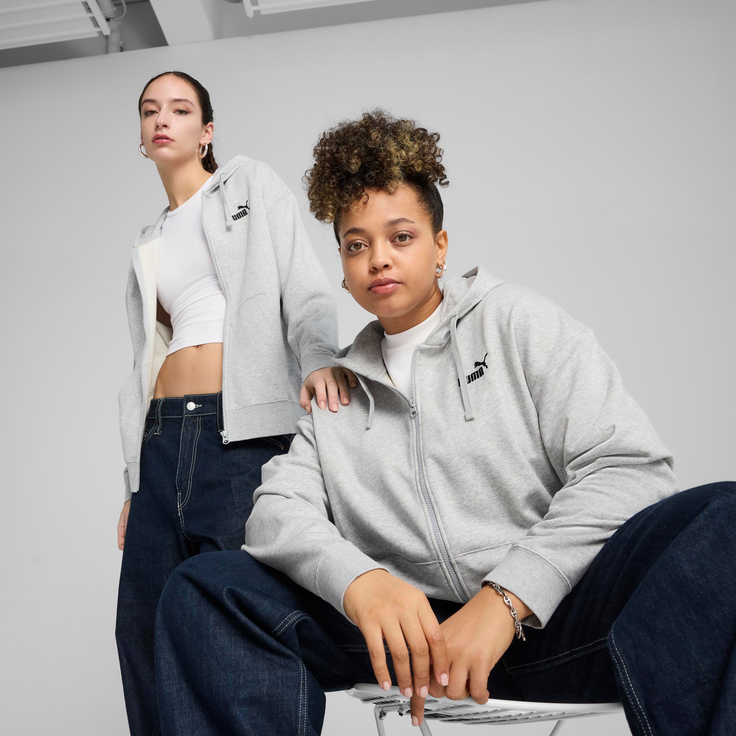 PUMA Kapuzensweatshirt ESS SMALL NO 1 LOGO COMFORT FULL-ZIP HOODIE TR mit verstellbarer Kapuze, mit Kängurutasche, komfortable Passform