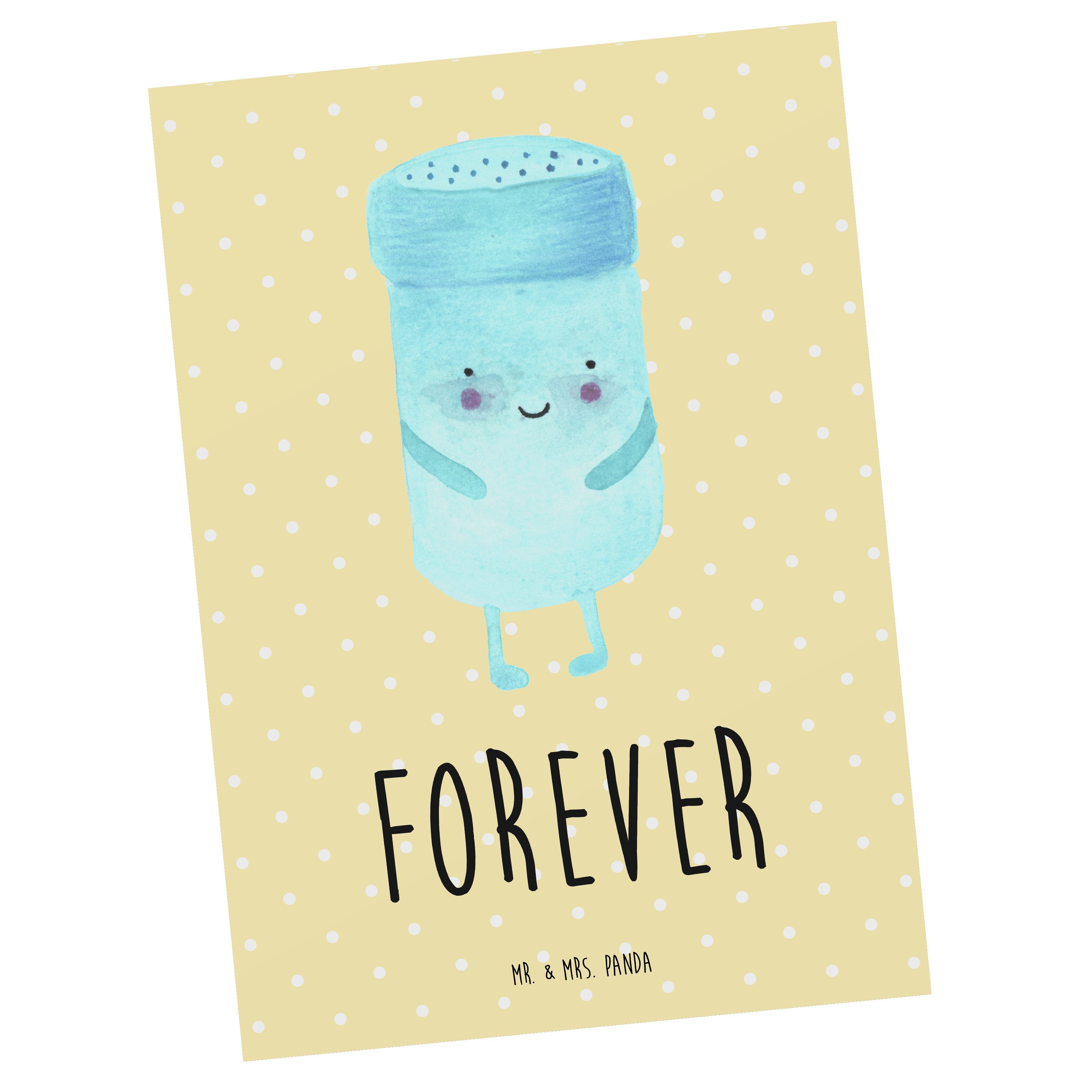 Mr. & Mrs. Panda Postkarte BestFriends-Salt - Gelb Pastell - Geschenk, Geschenkkarte, Tiermotive