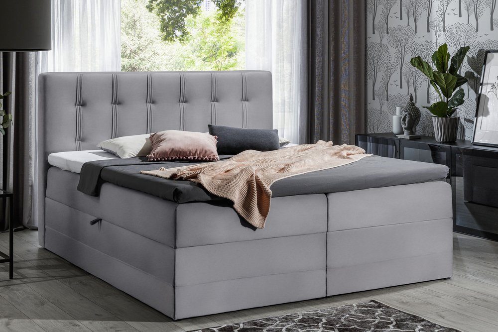 99rooms Boxspringbett Hugo (Schlafzimmerbett, Bett), 120/140/160/180/200, mit Taschenfederkernmatratze, Topper, Bettkasten