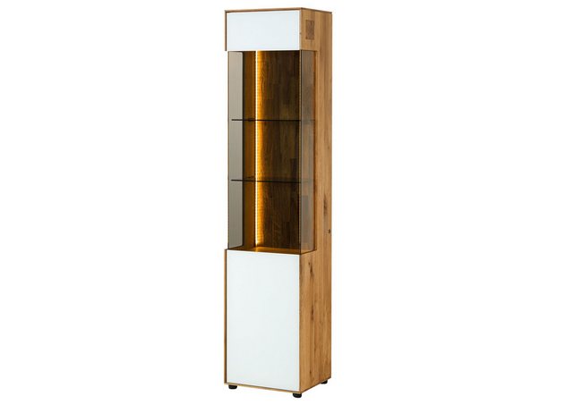 Massivmoebel24 Standvitrine #131 (Wildeiche 45x38x200 natur geölt / Glas we günstig online kaufen