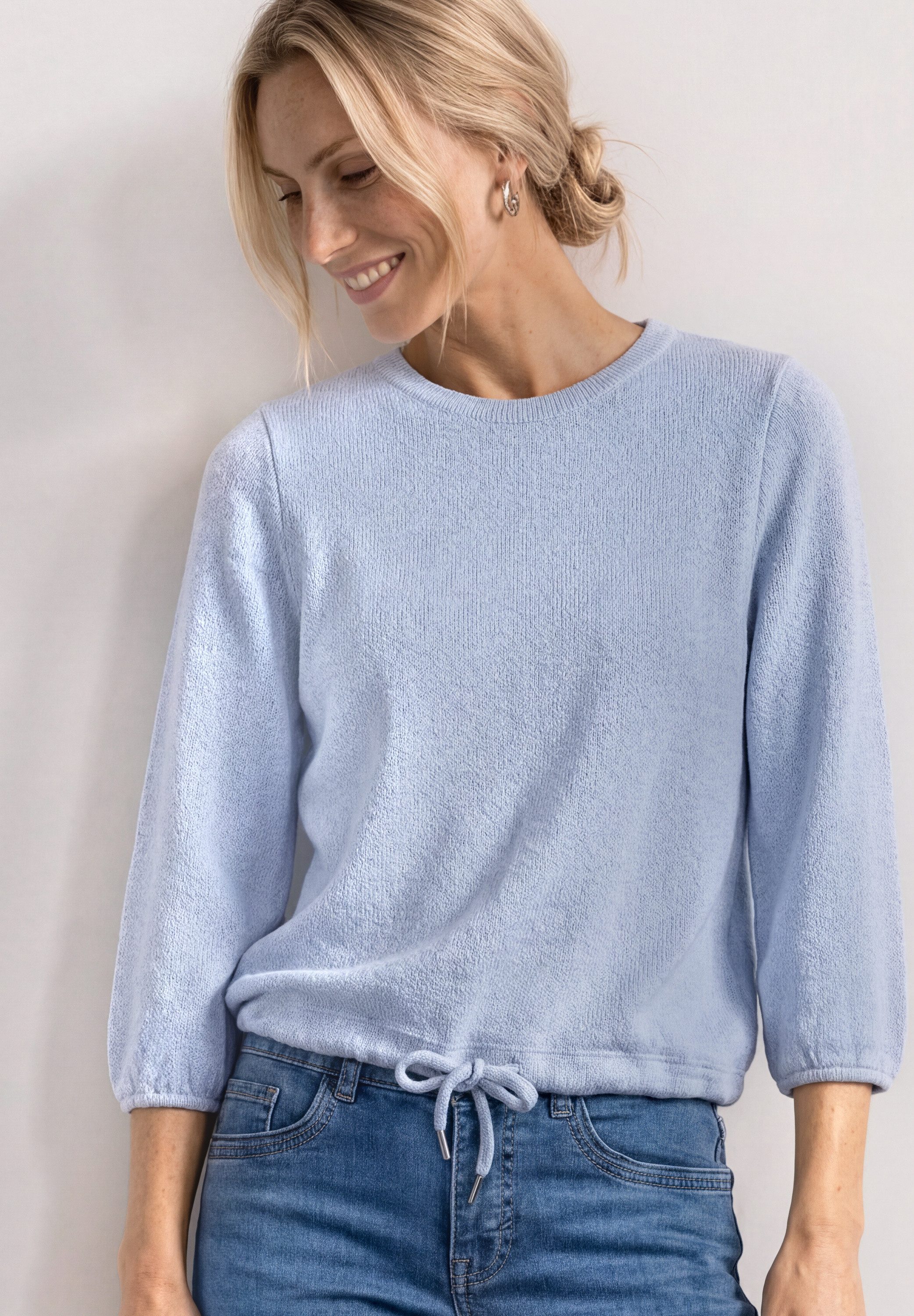 STREET ONE Rundhalsshirt 3/4-Arm Shirt im Strick-Look