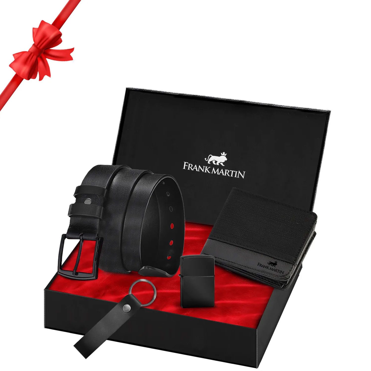 Herrendiener Herren Geschenkset Geldbörse Gürtel Schlüsselanhänger Feuerzeug Set