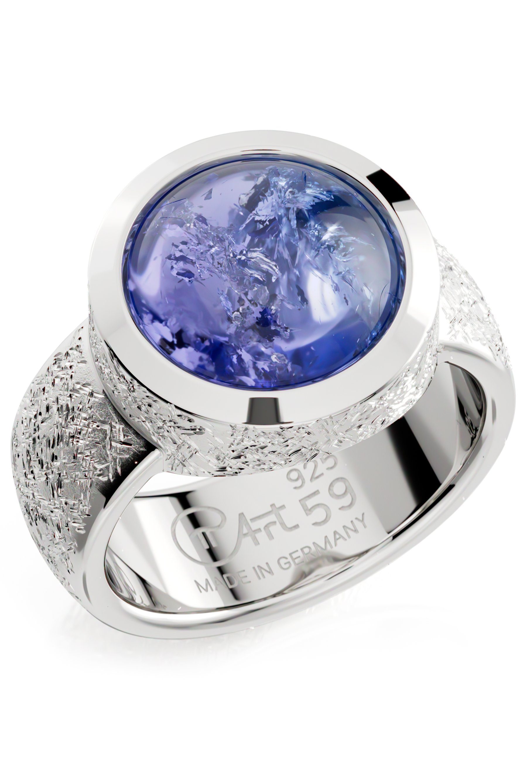 PiArt Silberring Echter Tansanit Edelstein - 5,5ct blau - 925 Sterling Silber