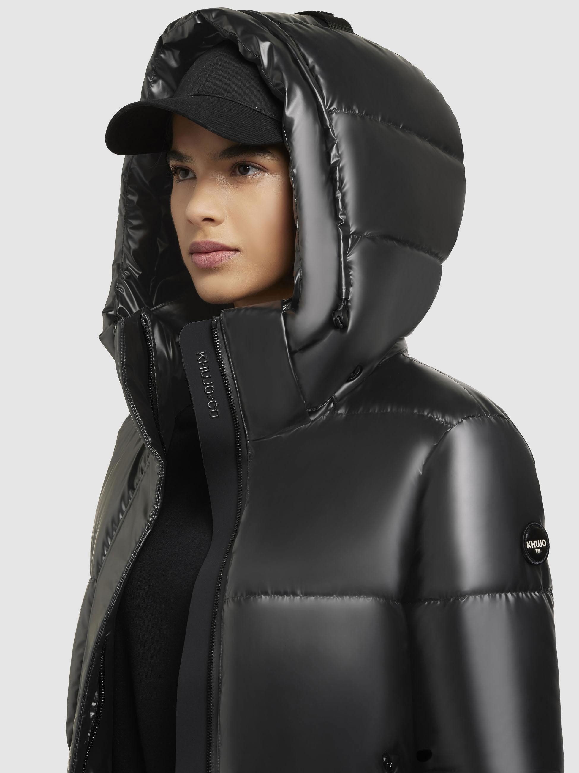 khujo Steppmantel Haya Shiny-YM Wasserdichter gesteppter Damen Winter Kurzmantel