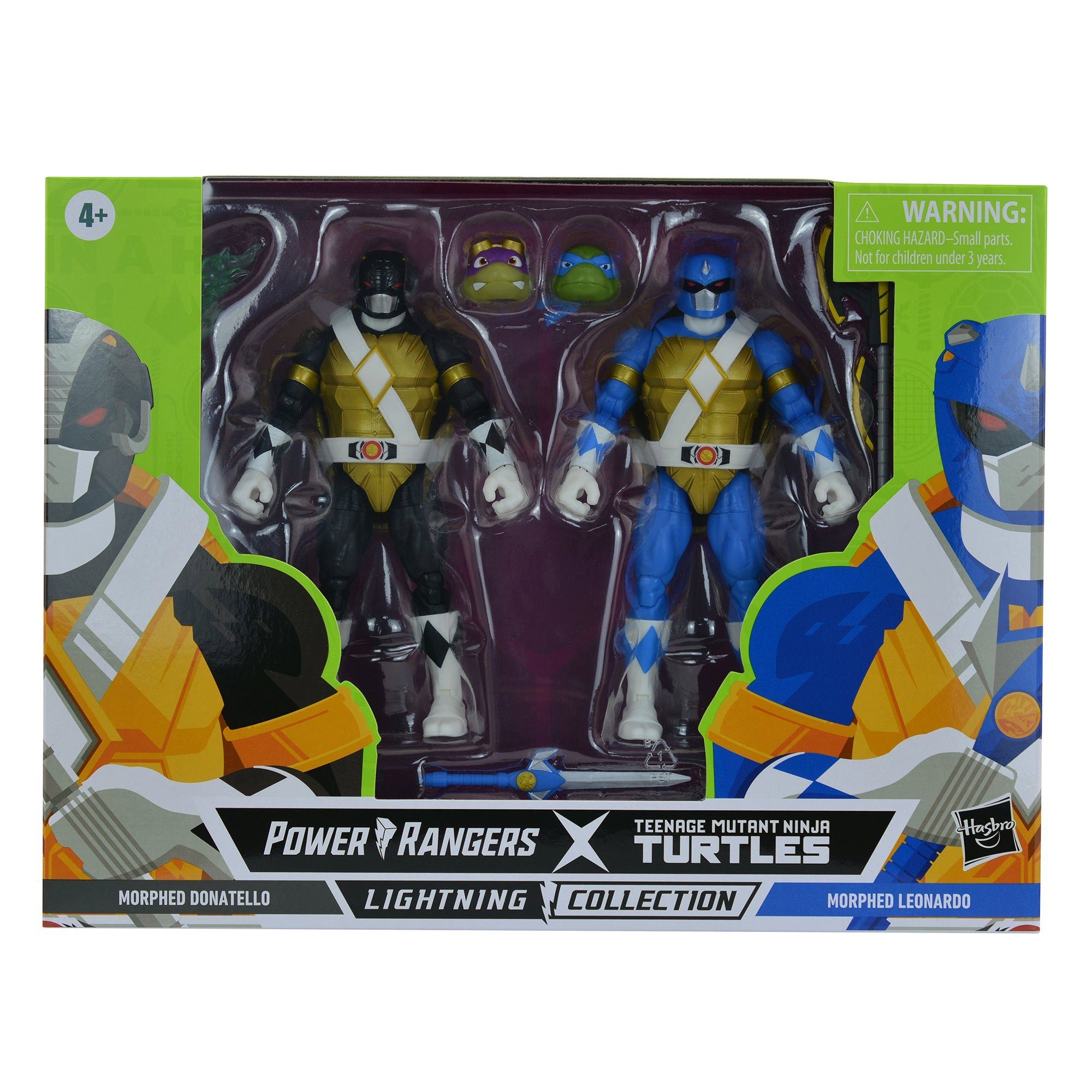 Hasbro Actionfigur Power & Leonardo Pack, Rangers Morphed Lightning - Collection - 2 2 Morphed Spielfiguren Zubehör) & (Set, Donatello