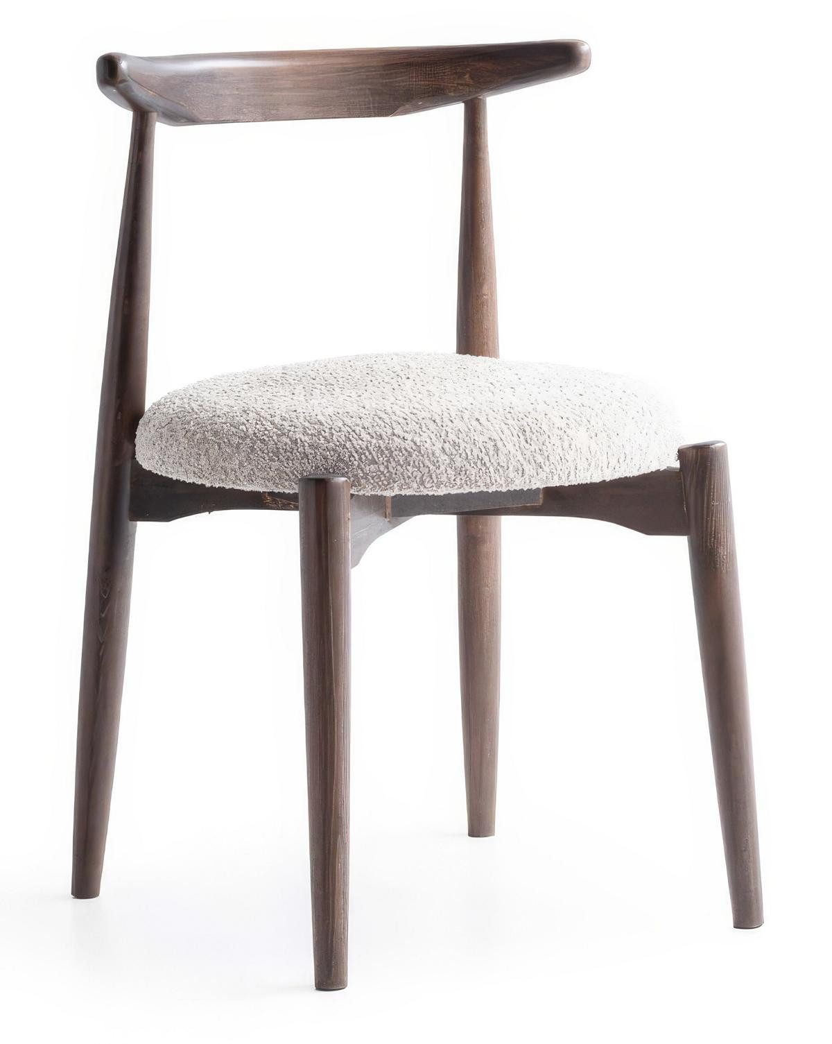 JVmoebel Esszimmerstuhl Esszimmerstuhl Modern Grau Braun Gepolstert Design Küchenstuhl Holz, Made in Europa