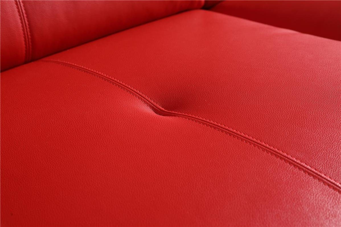 Beleuchtete Europe Couch in Rot Ecksofa Led L Made Boxen, Leder JVmoebel Sound Form Ecksofa