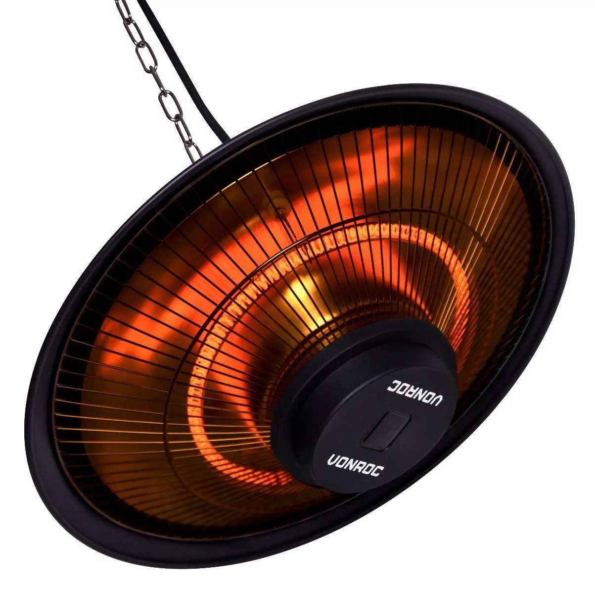 VONROC Heizstrahler Terrasse Infrarot Hängend Deckenmontage - Terassenheizung elektrisch, 1500 W, Terrassenstrahler [Carbonfaserlampe] für Sekundenschnelle Wärme
