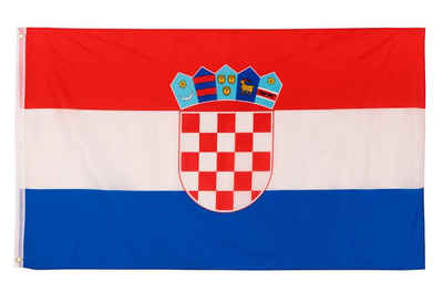 PHENO FLAGS Flagge Kroatien Flagge 90 x 150 cm Kroatische Fahne Nationalflagge (Hissflagge für Fahnenmast), Inkl. 2 Messing Ösen
