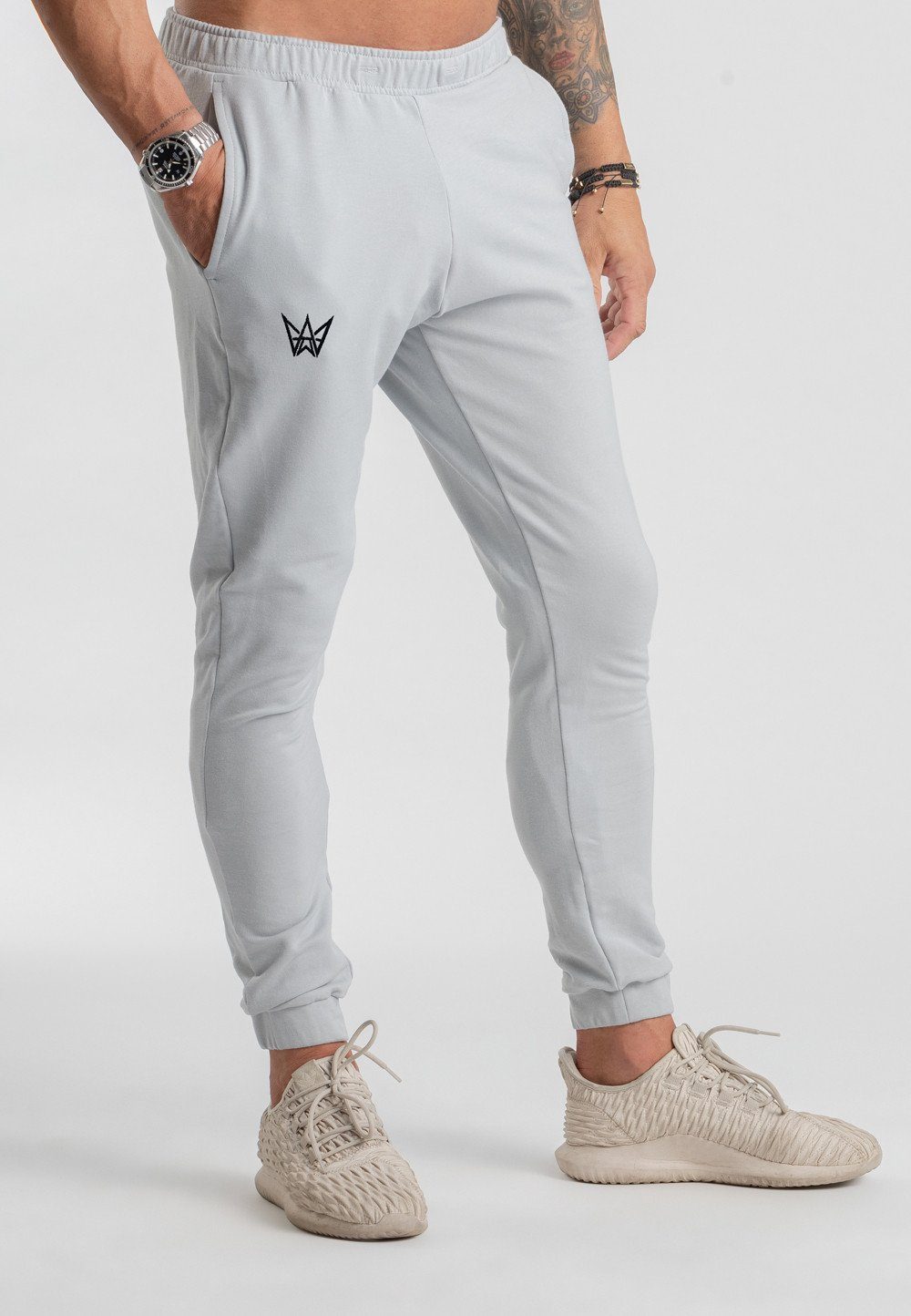 Homewear Sweatpants Grau mit Jogginghose TRES Bündchen, AMIGOS Sweatpants,