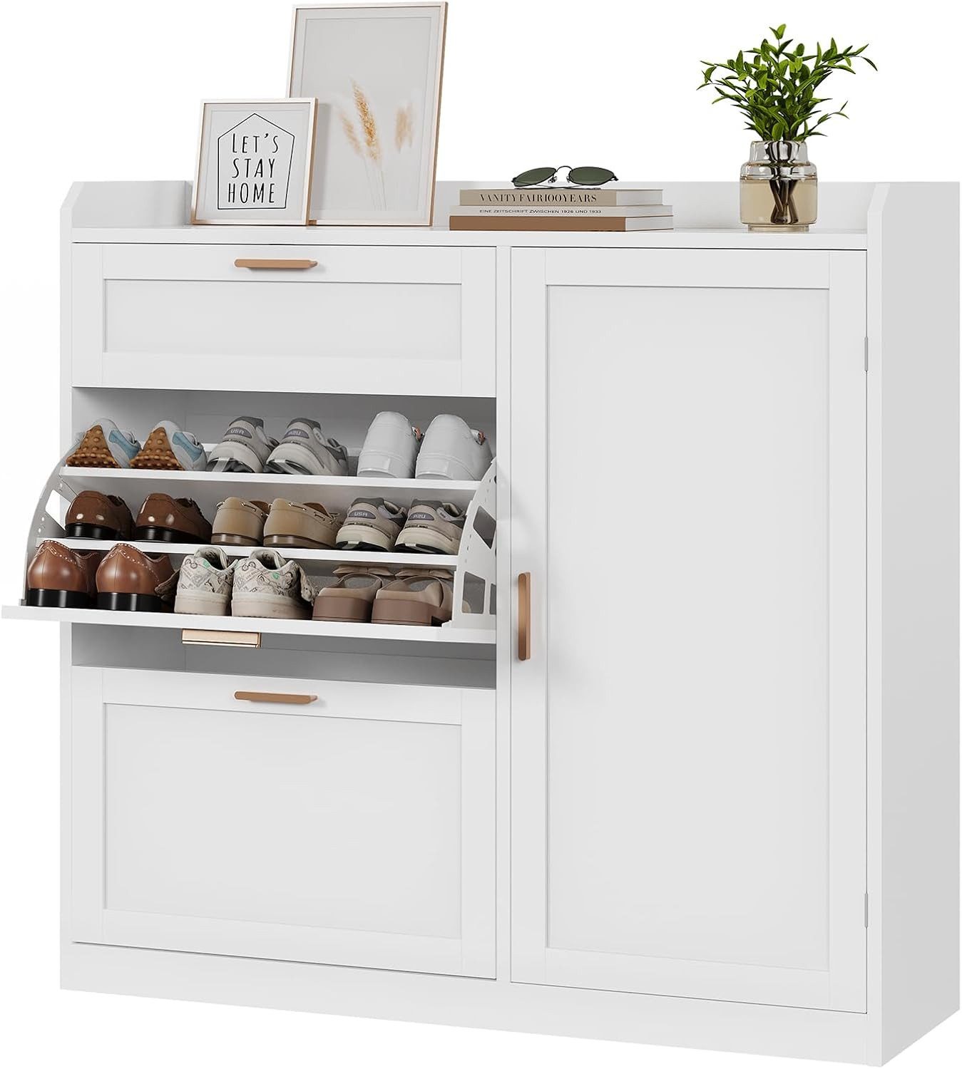 MSMASK Schuhschrank mit 2 Klappen, Schuhkipper günstig online kaufen