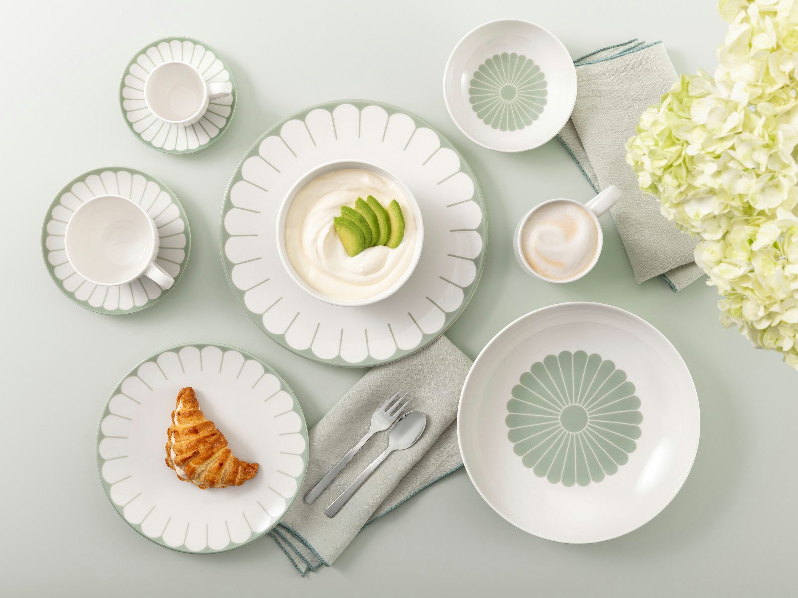Villeroy & Boch Dessertteller Fleur vert Frühstücks/Dessertteller 21cm