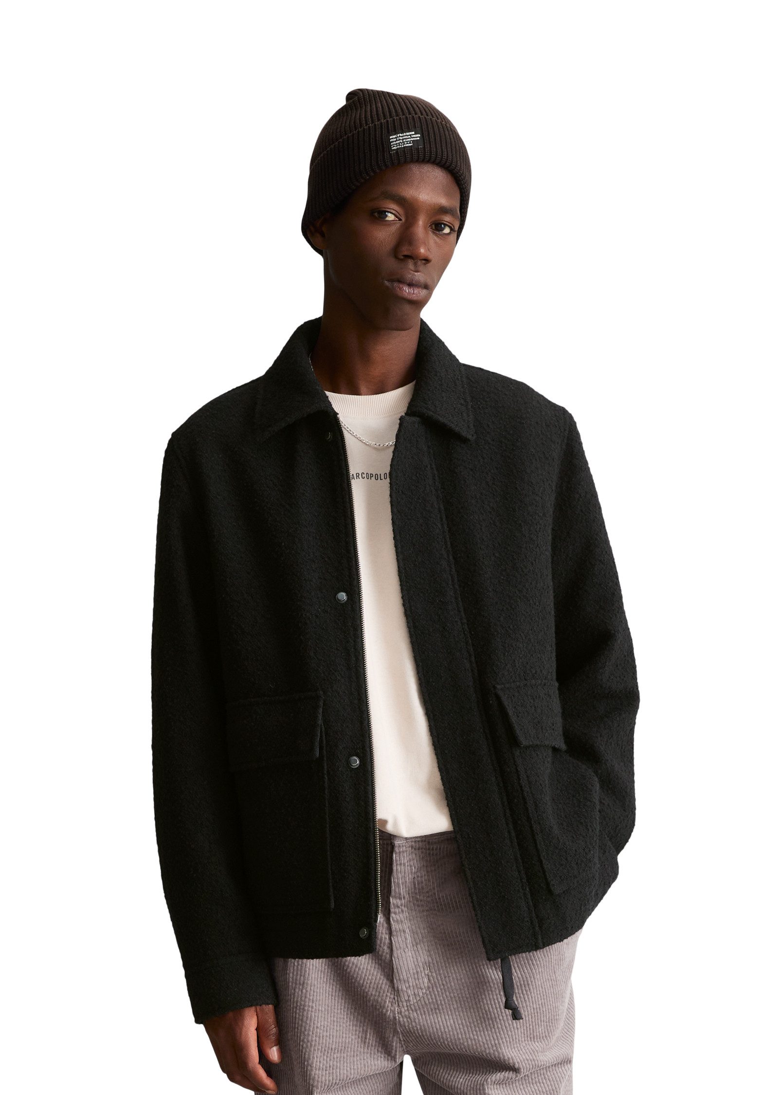 Marc O'Polo DENIM Wolljacke regular aus weichem Bouclé mit Recycling-Anteil