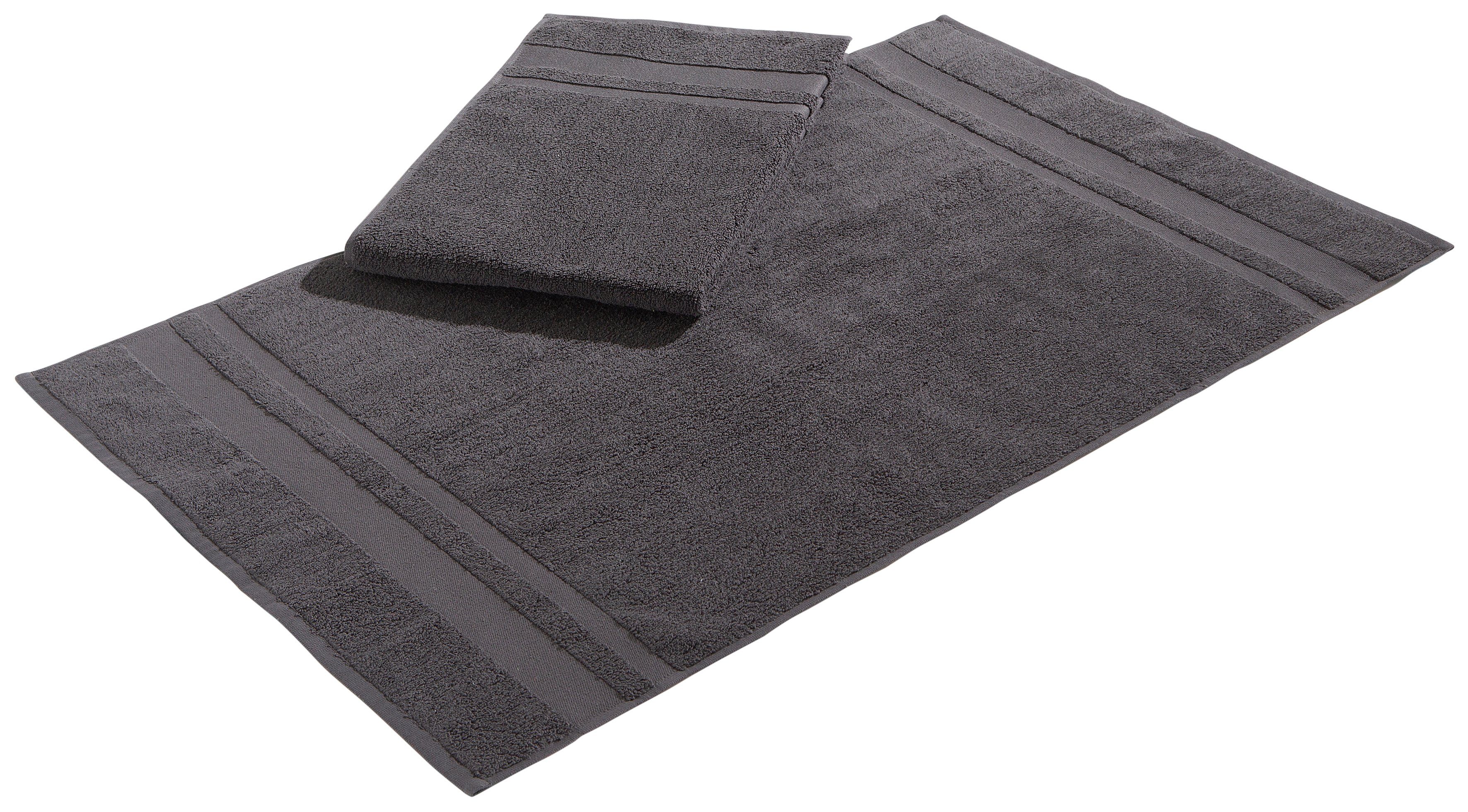 OTTO home Badematte Vanessa, 2 tlg. Hotelmatten-Set, 50x70cm, Standard & Premium, schnell trocknend, beidseitig nutzbar, strapazierfähig, Baumwolle, rechteckig, 2-teiliges Set, einfarbig, Badematten Set, Bordüre, 100% Baumwolle