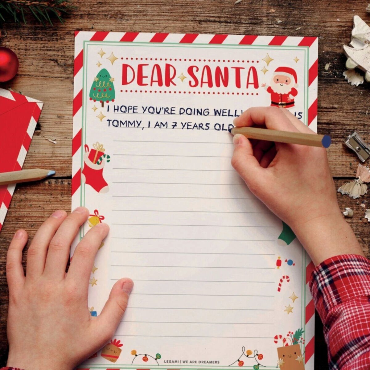 Thumbnail - Legami Briefpapier Legami Set Briefe Postkarte an den Weihnachtsmann Dear Santa