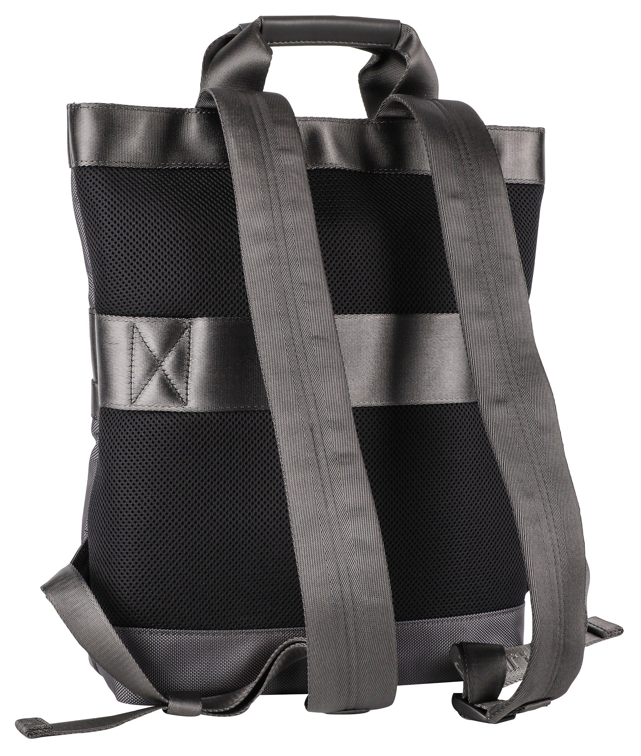 Reißverschluss-Vortasche backpack modica dunkelgrau mit Joop falk Jeans Cityrucksack svz,