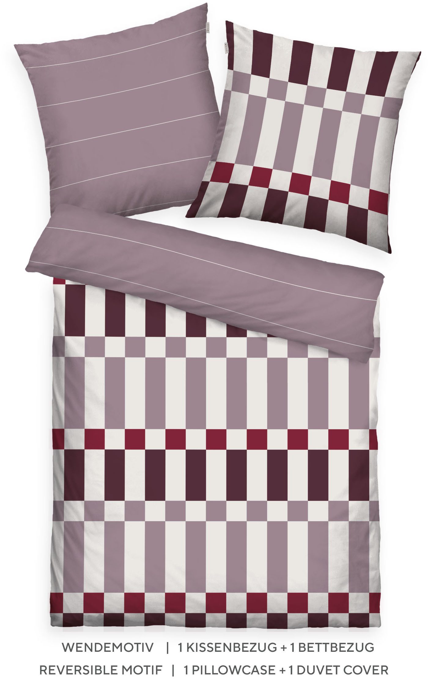 TOM TAILOR HOME Wendebettwäsche BOLD CHECK in Gr. 135x200cm oder 155x220cm, Renforcé, 2 teilig, new bedroom, gewebtes Label