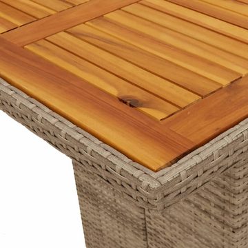 vidaXL Garten-Essgruppe 7-tlg. Garten-Essgruppe mit Kissen Beige Poly Rattan, (7-tlg)