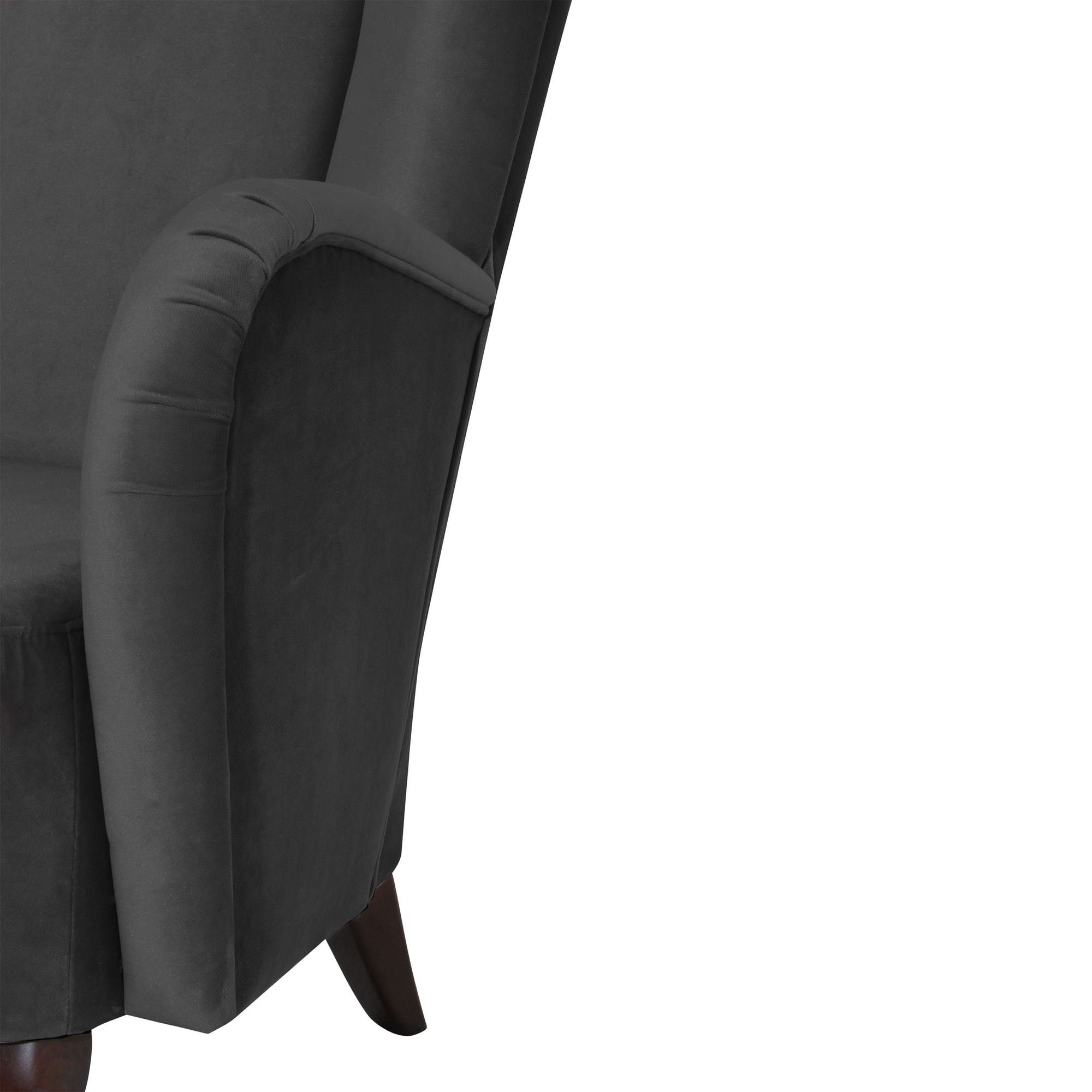 (Sparpreis 1-St), / hochwertig Bezug Sitz anthra nussbaum Sessel inkl. Versand, Kessel Kostenlosem Buche dunkel Hochlehnsessel Samtvelours verarbeitet,bequemer 58 Kailey aufm