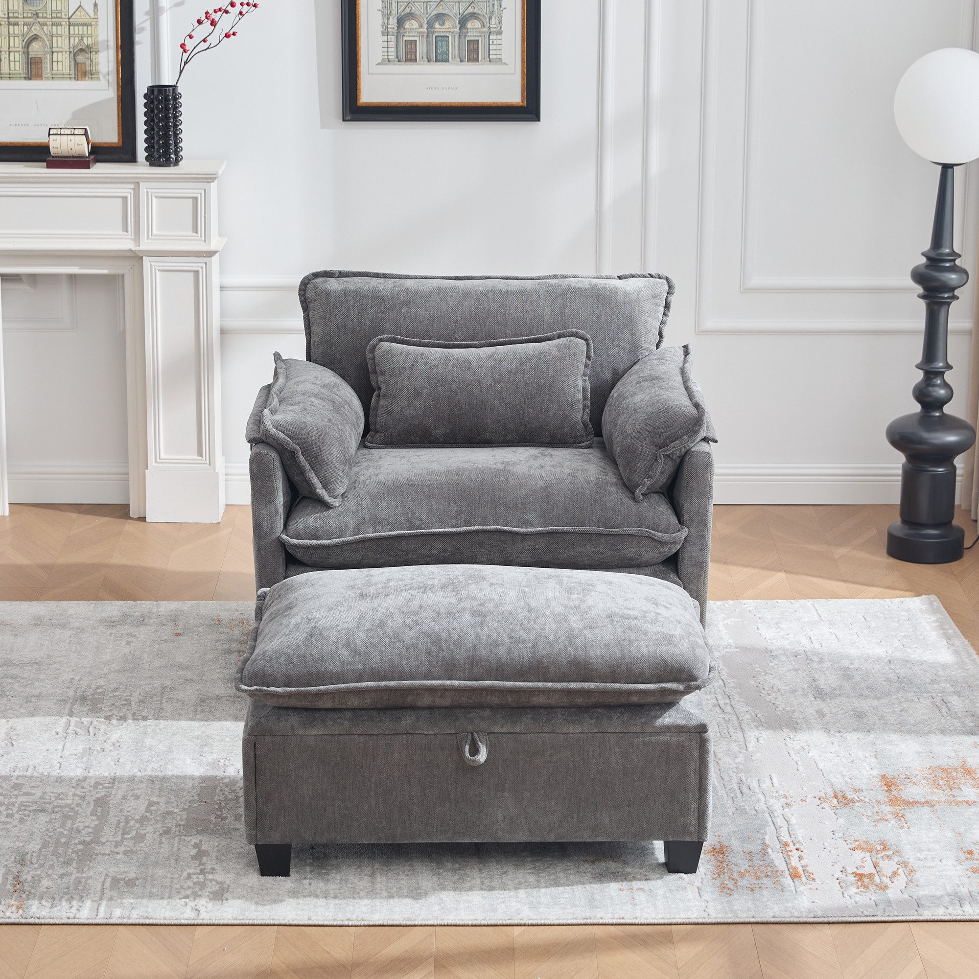STILVORA Loungesessel Einzelsofa mit Hocker,Relaxsessel Liegestuhl günstig online kaufen