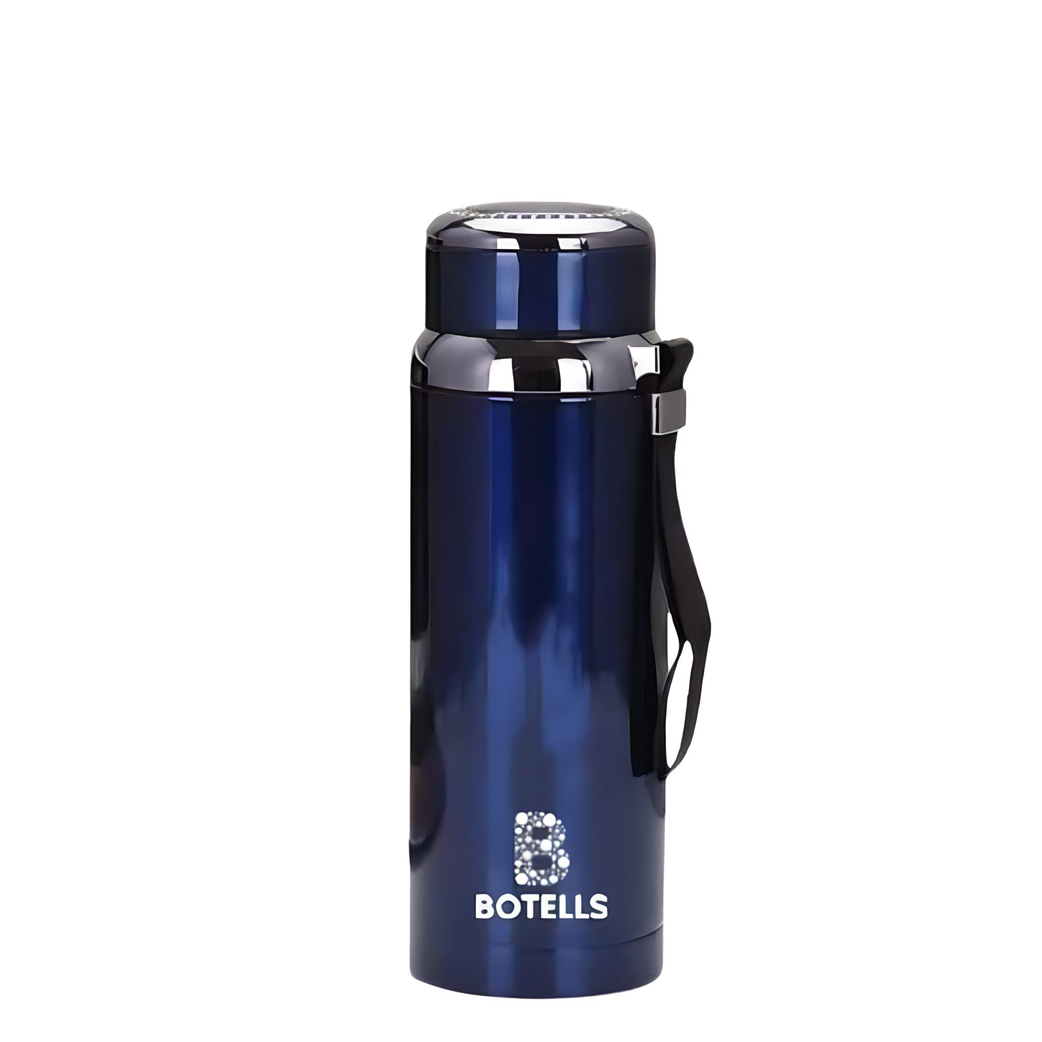 Botells Thermoflasche Thermo Kanne, Isoflasche Edelstahl 0,8 L Tee Kaffee Metallic-Design, lebensmittelechter Edelstahl, rostfrei, auslaufsicher, doppelwandig Blau
