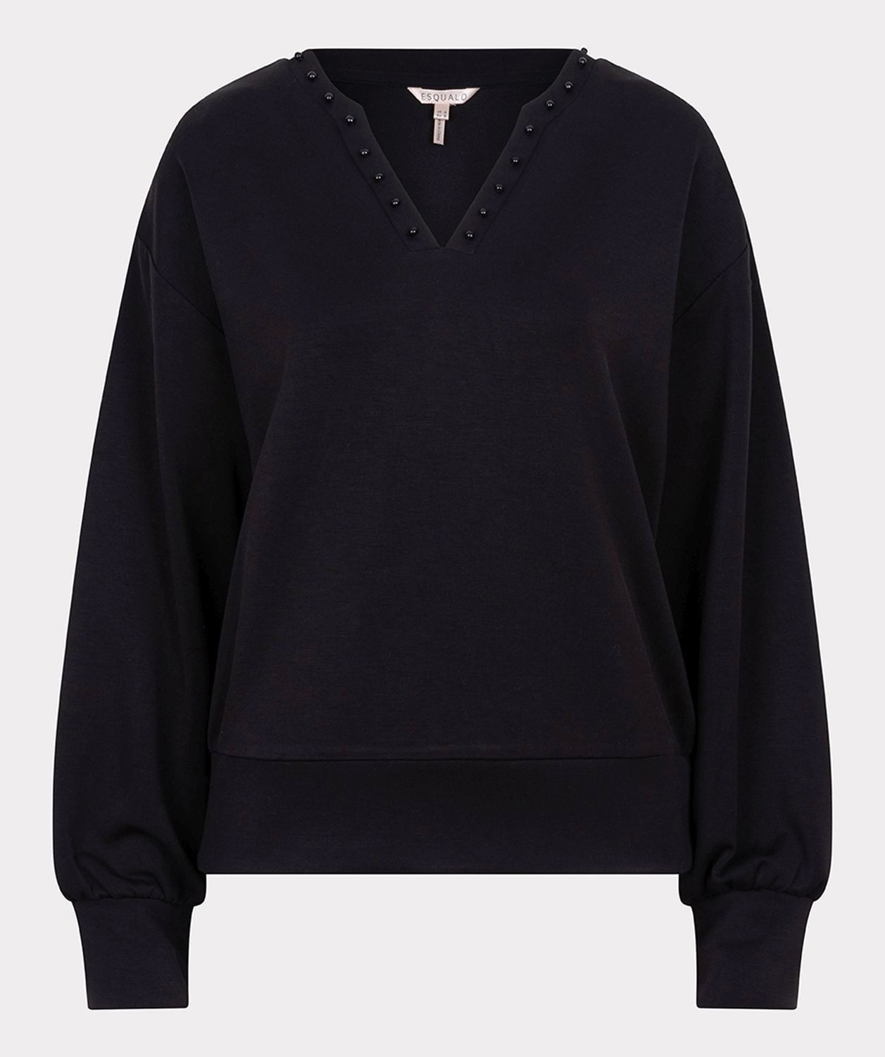 Esqualo Rundhalspullover Esqualo Pullover schwarz günstig online kaufen