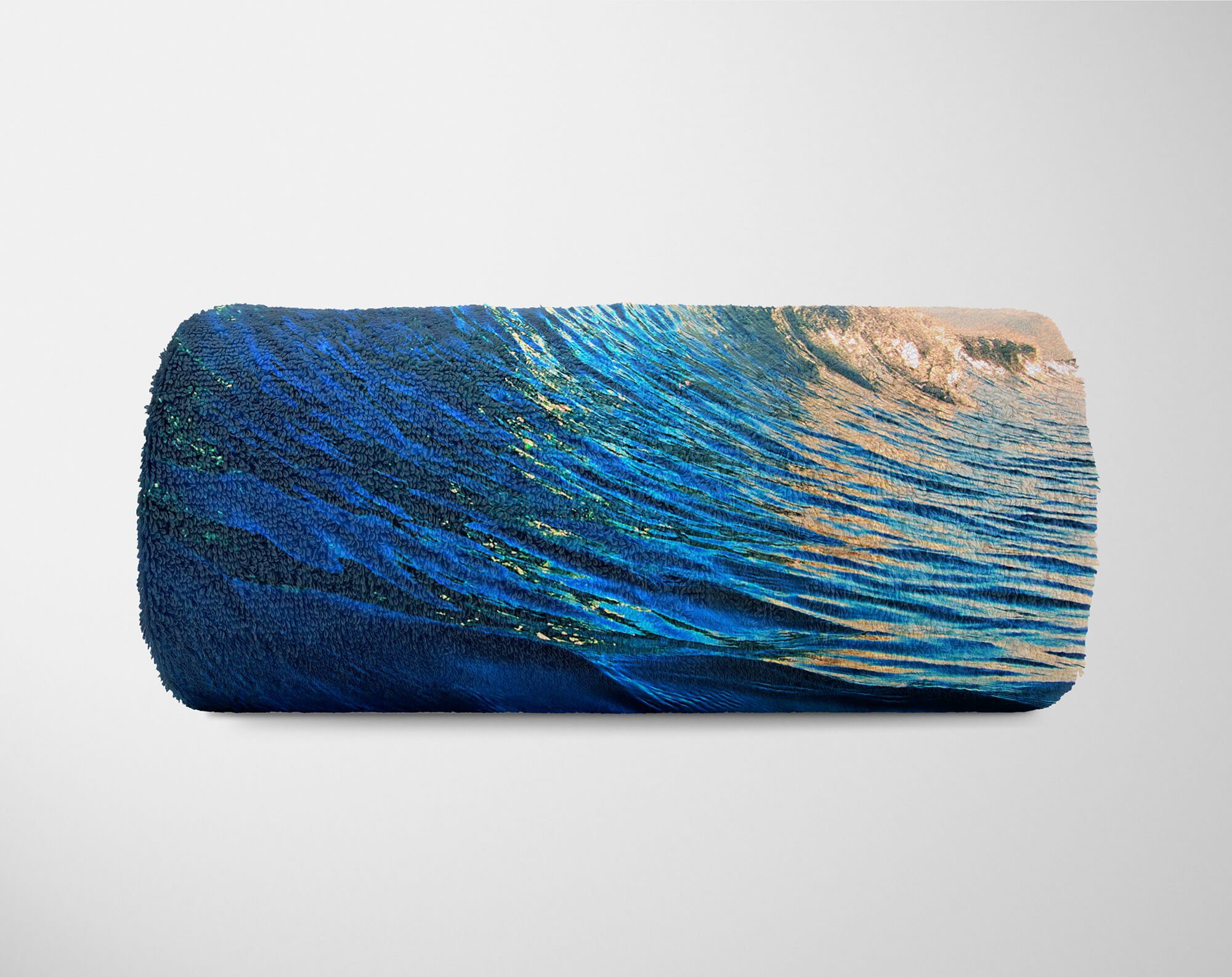 Sinus mit Handtücher Art Wasser, (1-St), Handtuch Kuscheldecke Strandhandtuch Saunatuch Fotomotiv Handtuch Welle Ozean Baumwolle-Polyester-Mix