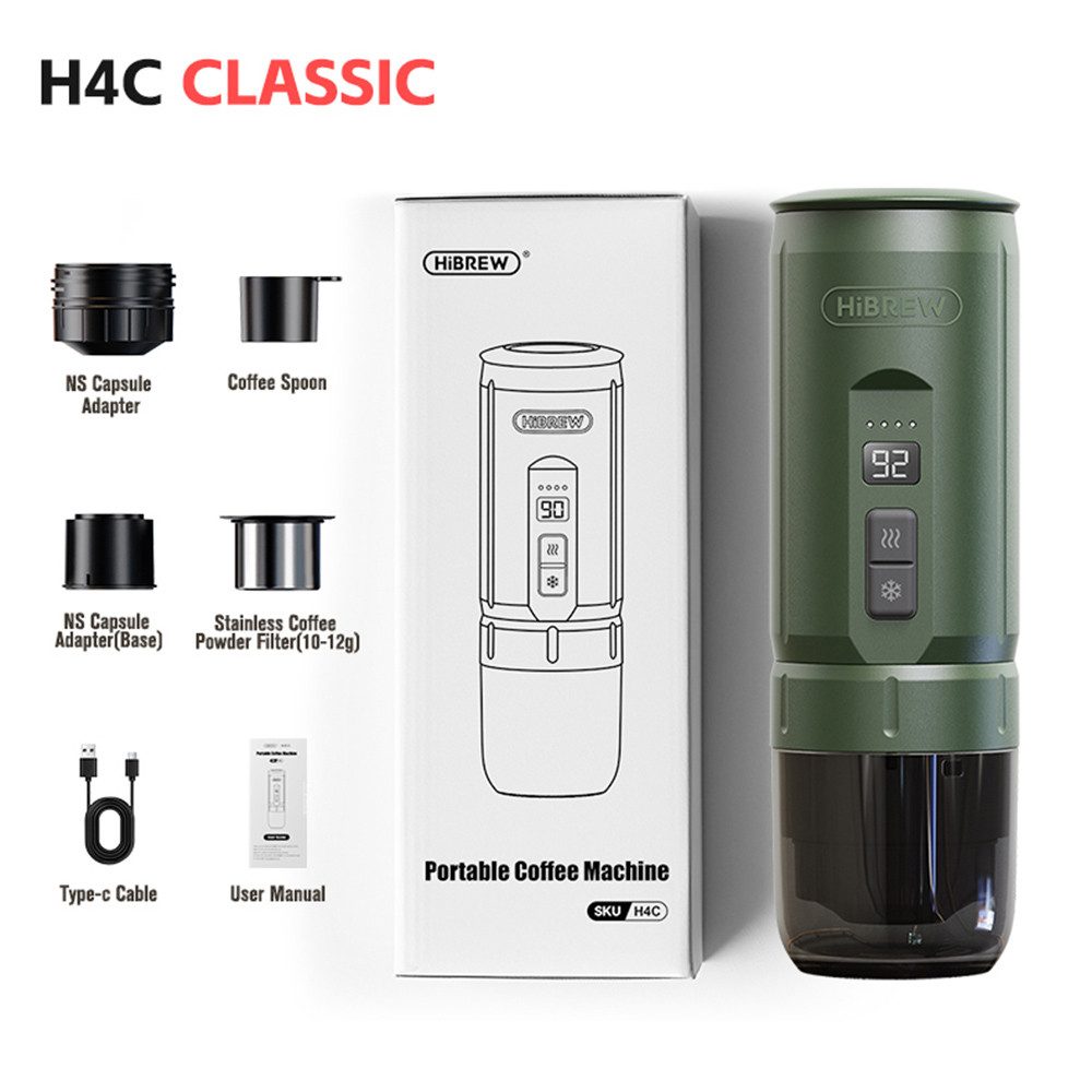 HiBREW Kapselmaschine, 20 Bar Druck, 7500mAh entnehmbarere Batterie